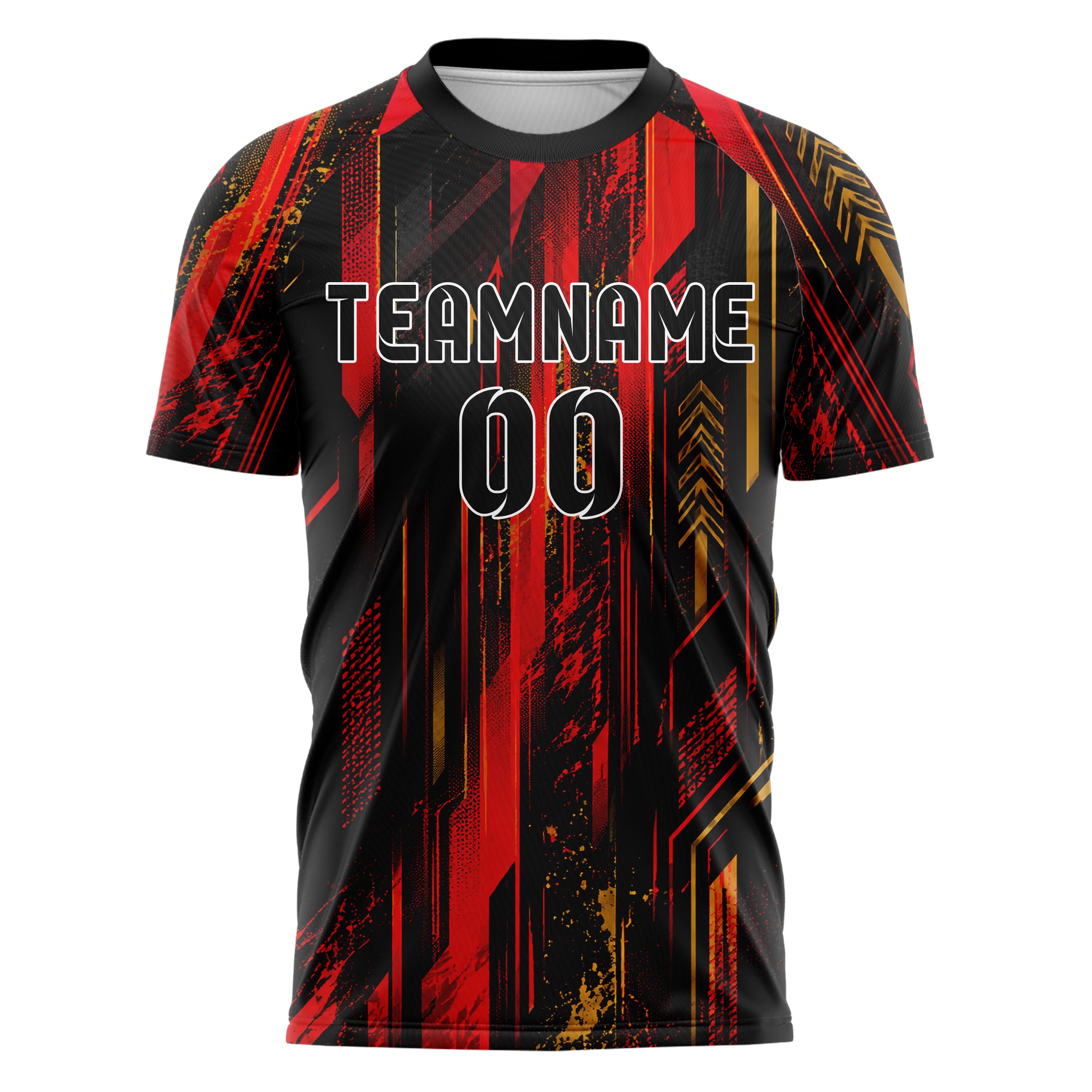 Schwarz dunkles abstrakte Linien Speckles Line Accents Design 12-0472 individuelles Fußballtrikot front