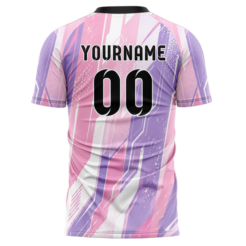 Hellrosa pastelliges abstrakte Linien asymmetrische Vector Panels Design 12-0345 individuelles Fußballtrikot back