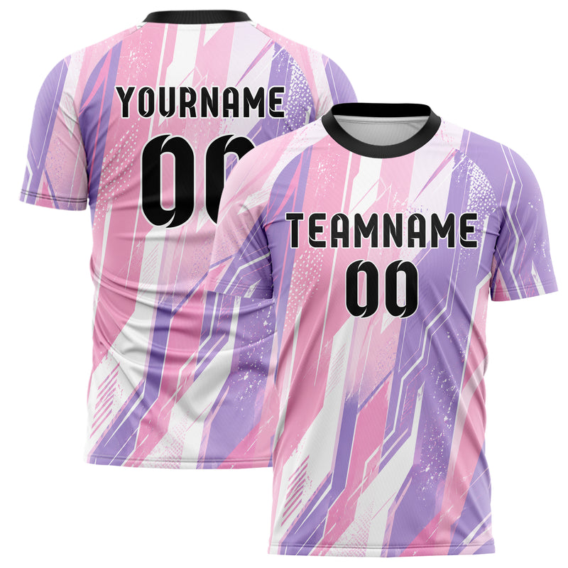 Hellrosa pastelliges abstrakte Linien asymmetrische Vector Panels Design 12-0345 individuelles Fußballtrikot main