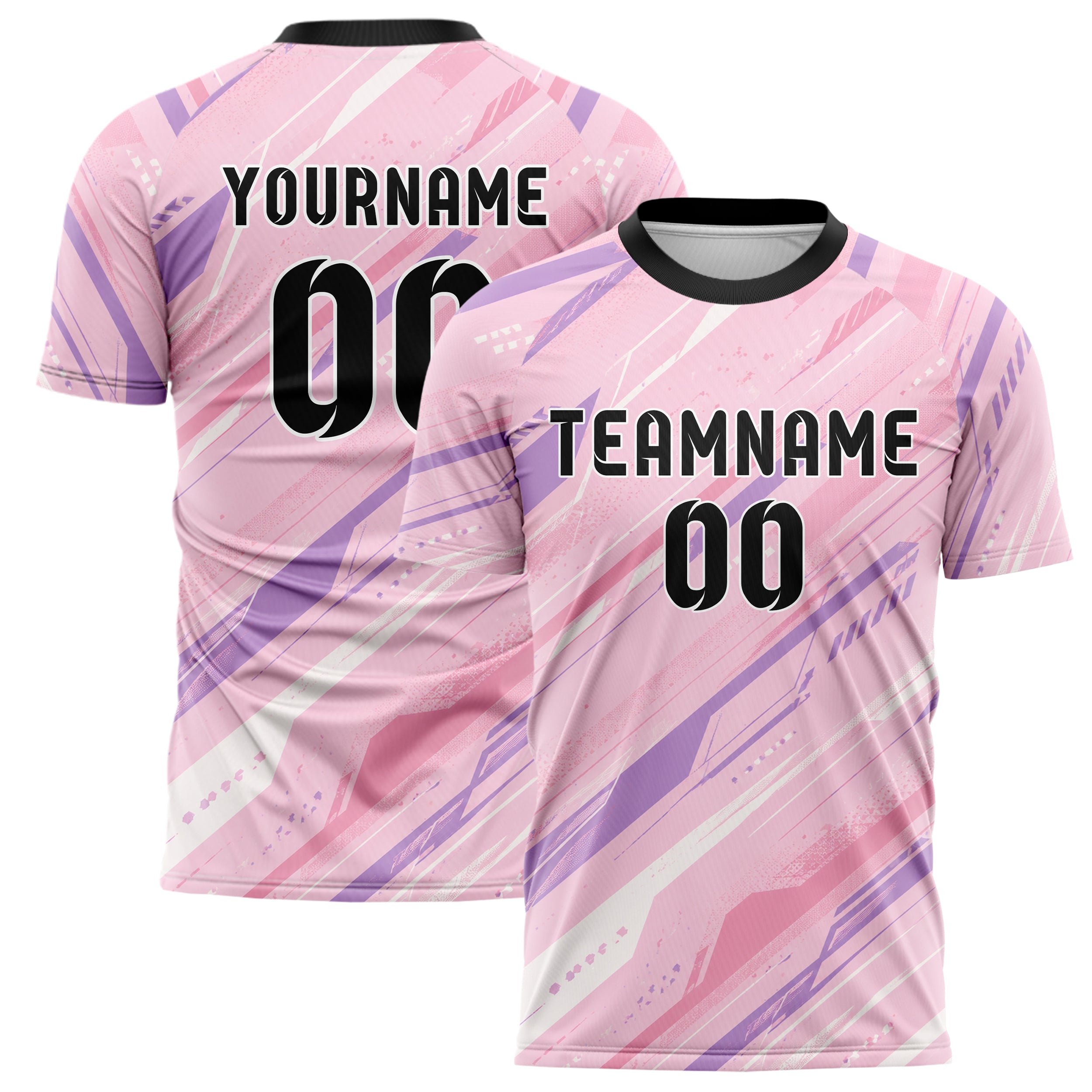 Hellrosa pastelliges abstrakte Linien diagonale Streamlines Design 12-0147 individuelles Fußballtrikot main
