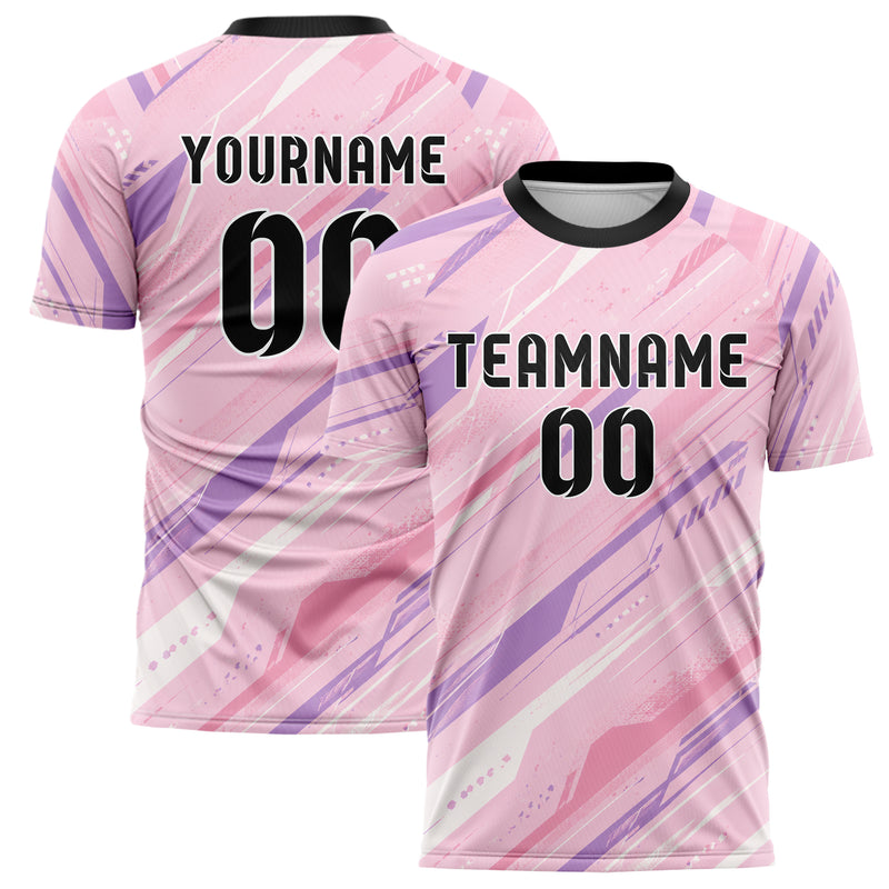 Hellrosa pastelliges abstrakte Linien diagonale Streamlines Design 12-0147 individuelles Fußballtrikot main