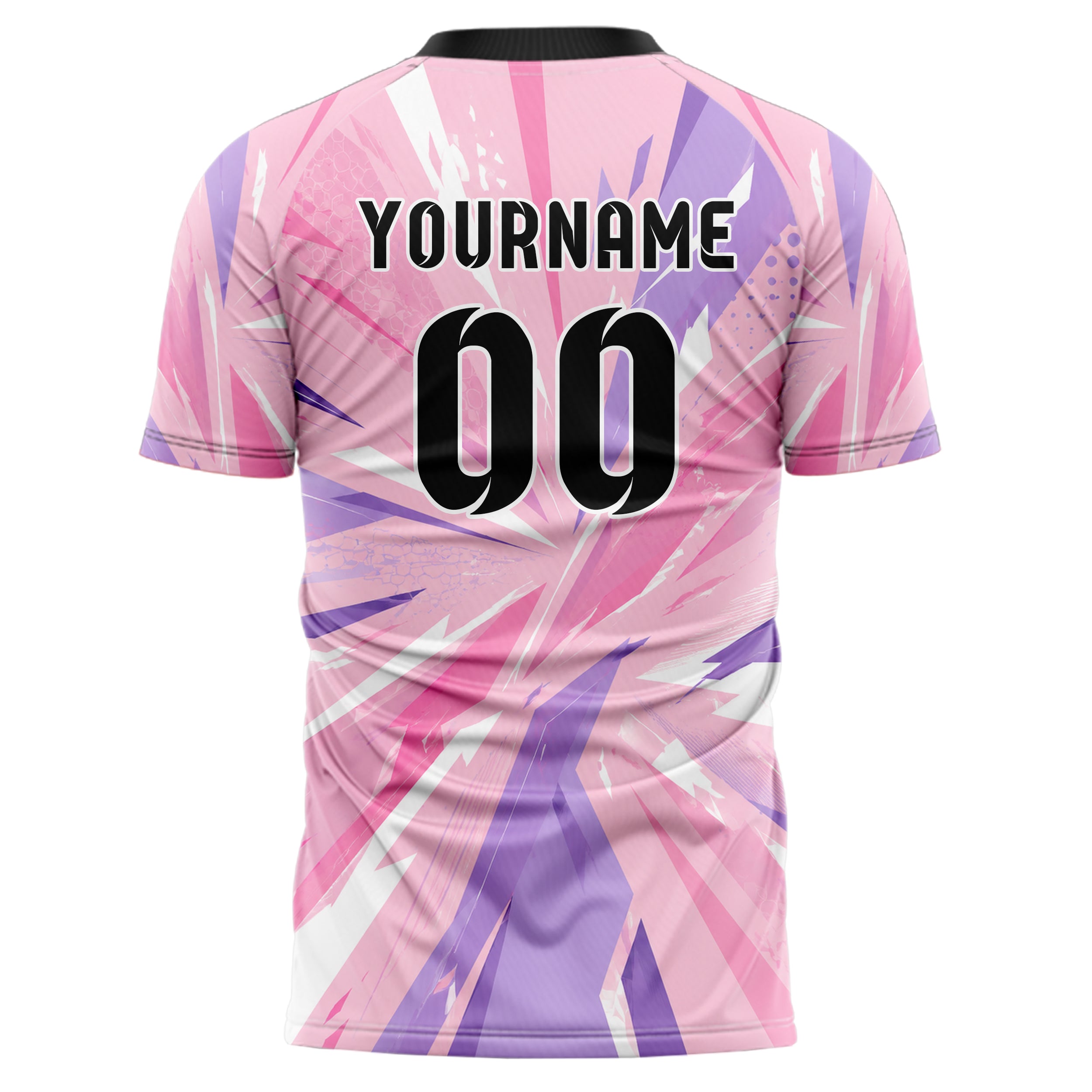 Hellrosa pastelliges abstrakte Linien diagonale Streamlines Design 12-0603 individuelles Fußballtrikot back