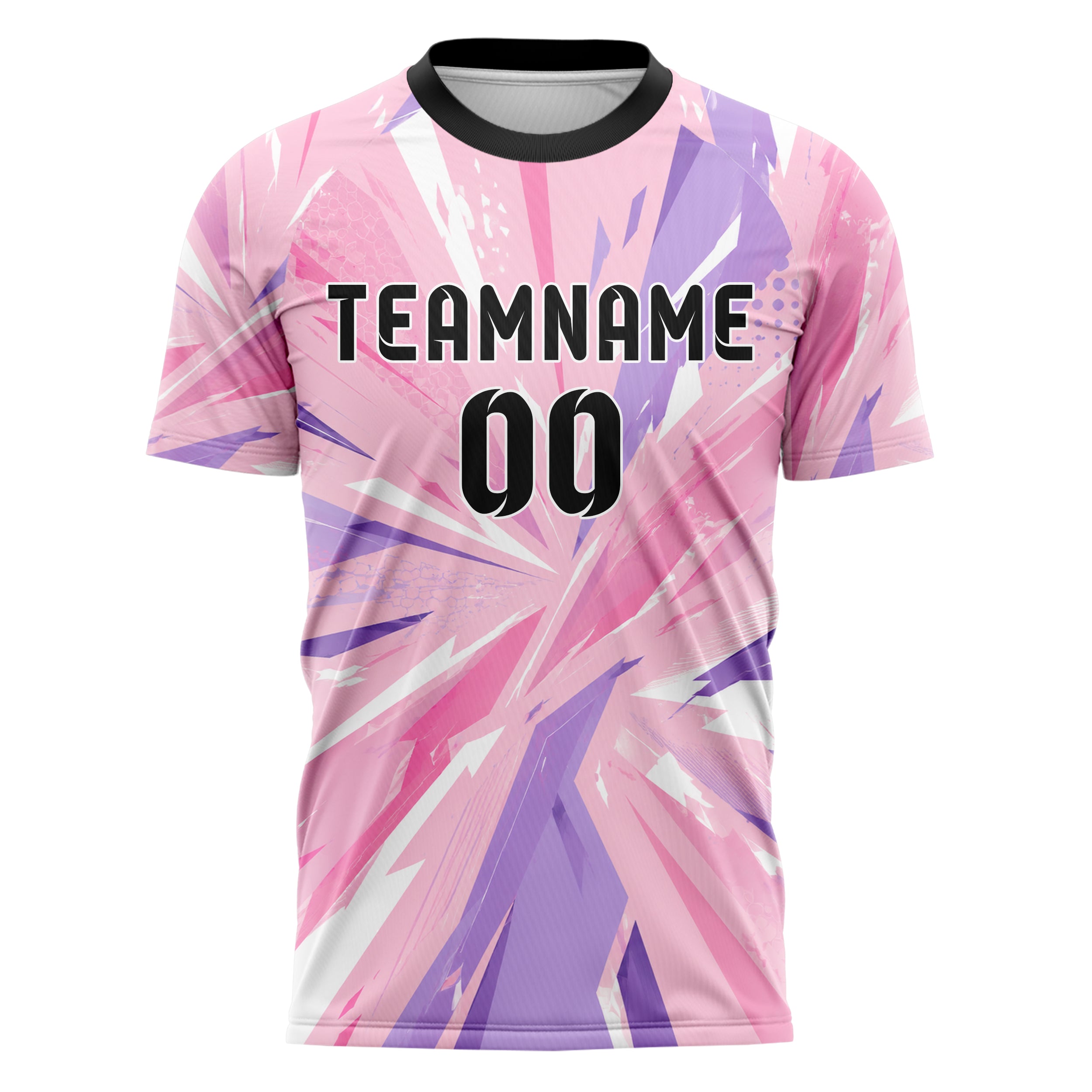 Hellrosa pastelliges abstrakte Linien diagonale Streamlines Design 12-0603 individuelles Fußballtrikot front