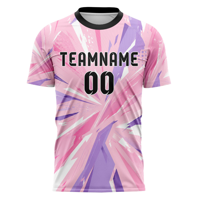 Hellrosa pastelliges abstrakte Linien diagonale Streamlines Design 12-0603 individuelles Fußballtrikot front