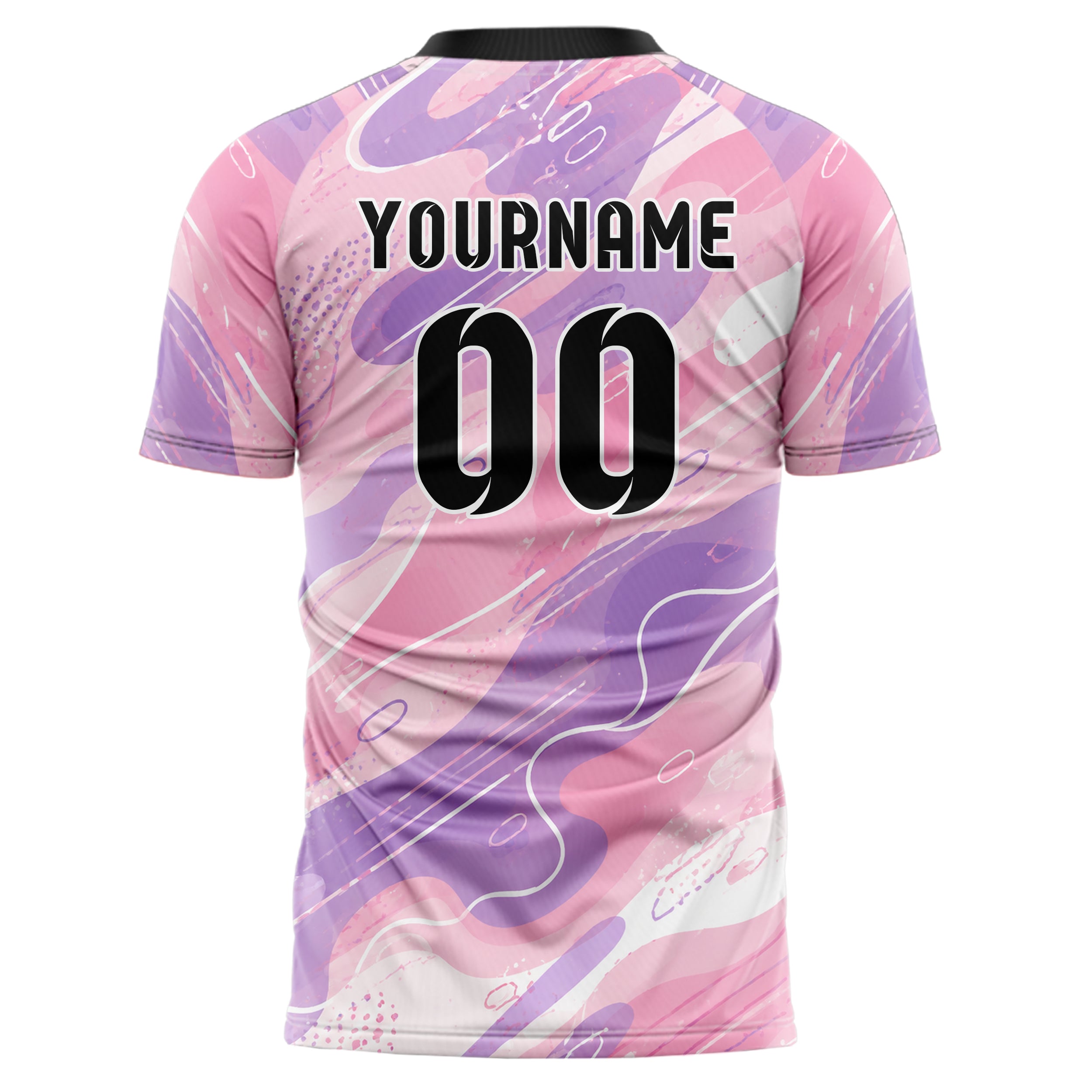 Hellrosa pastelliges abstrakte Linien Organic Blobs Outline Design 12-0084 individuelles Fußballtrikot back
