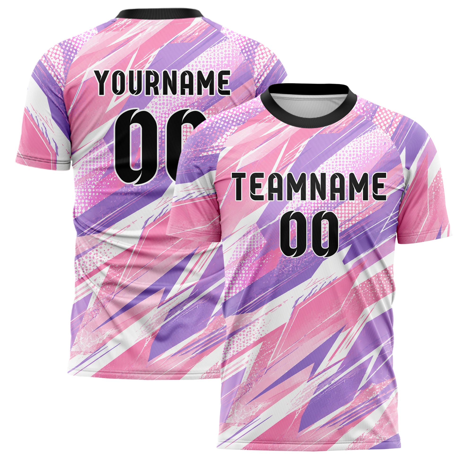 Hellrosa pastelliges abstrakte Linien Polygon Shards Design 12-0186 individuelles Fußballtrikot main