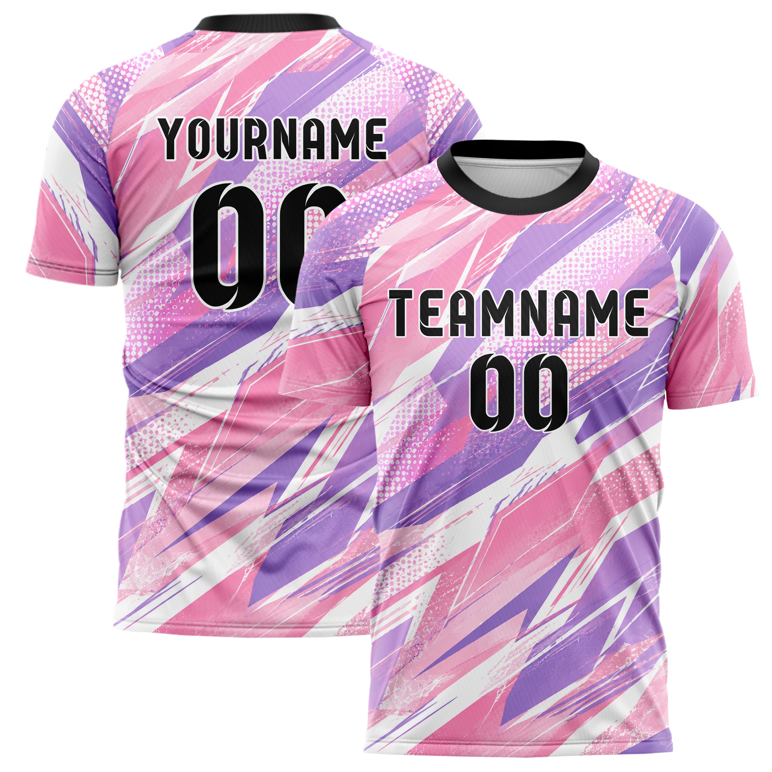 Hellrosa pastelliges abstrakte Linien Polygon Shards Design 12-0186 individuelles Fußballtrikot main