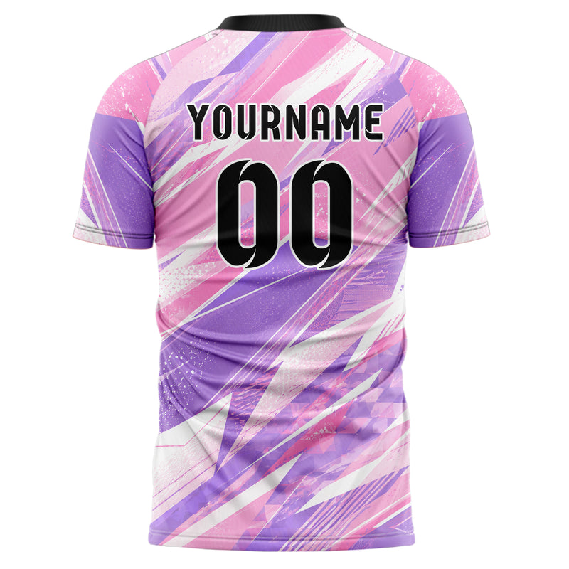 Hellrosa pastelliges abstrakte Linien Polygon Shards Design 12-0258 individuelles Fußballtrikot back