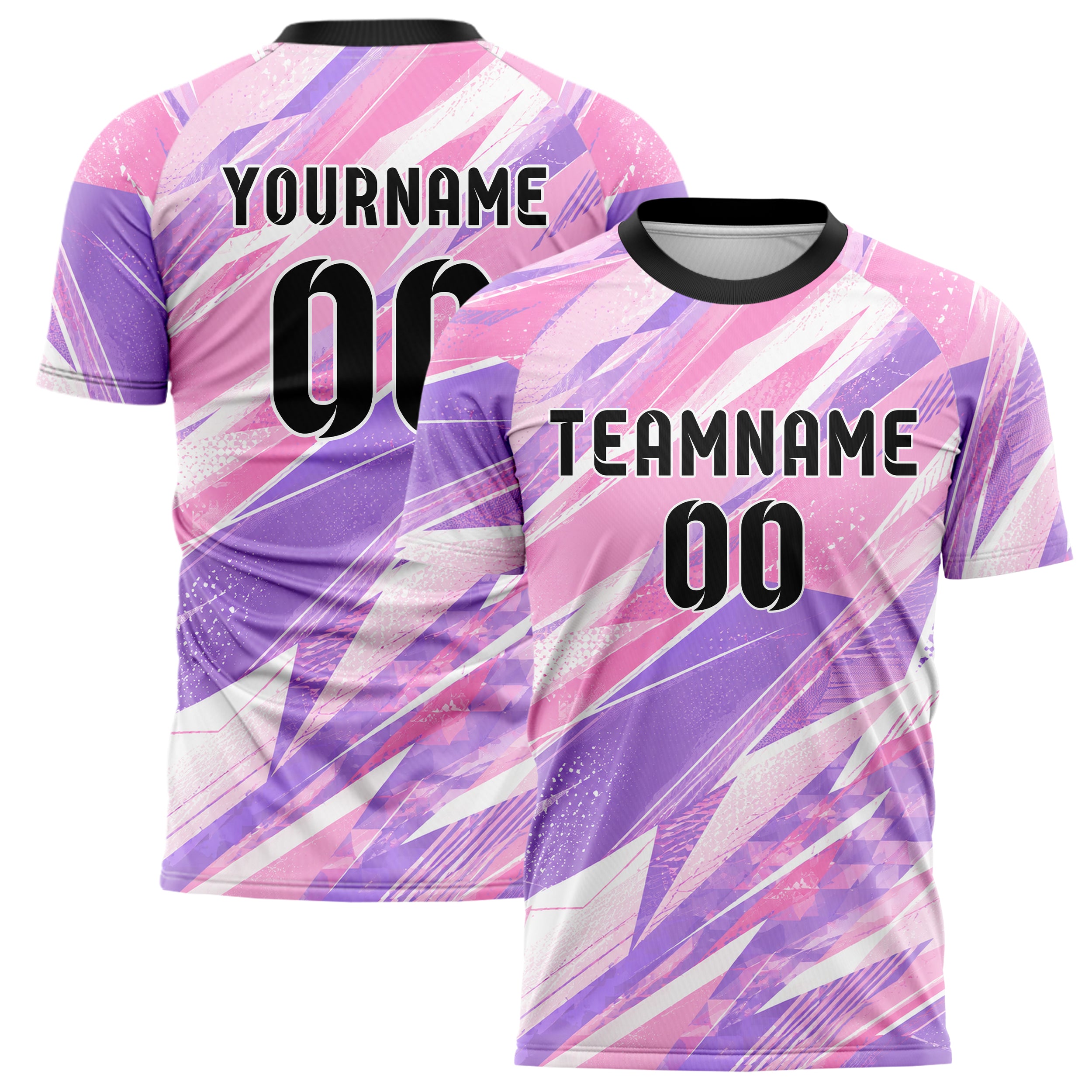 Hellrosa pastelliges abstrakte Linien Polygon Shards Design 12-0258 individuelles Fußballtrikot main