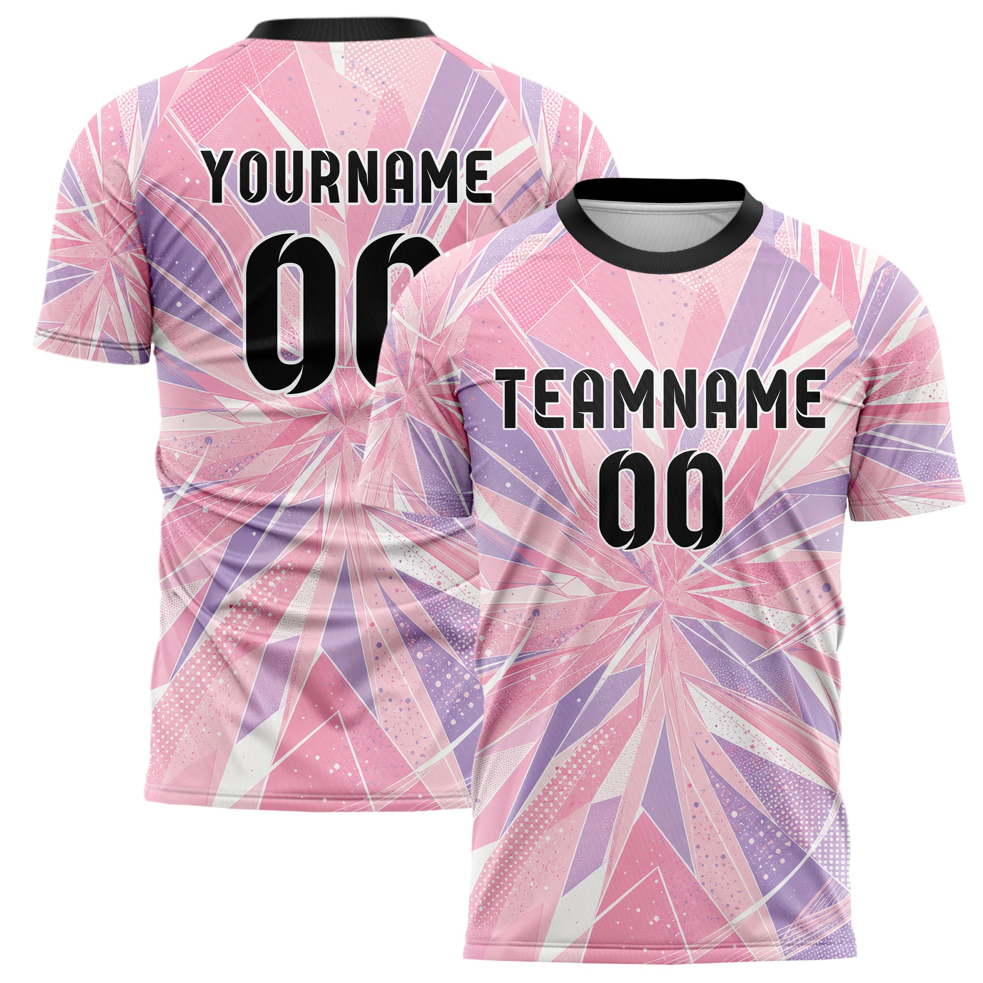 Hellrosa pastelliges abstrakte Linien Polygon Shards Design 12-0282 individuelles Fußballtrikot main