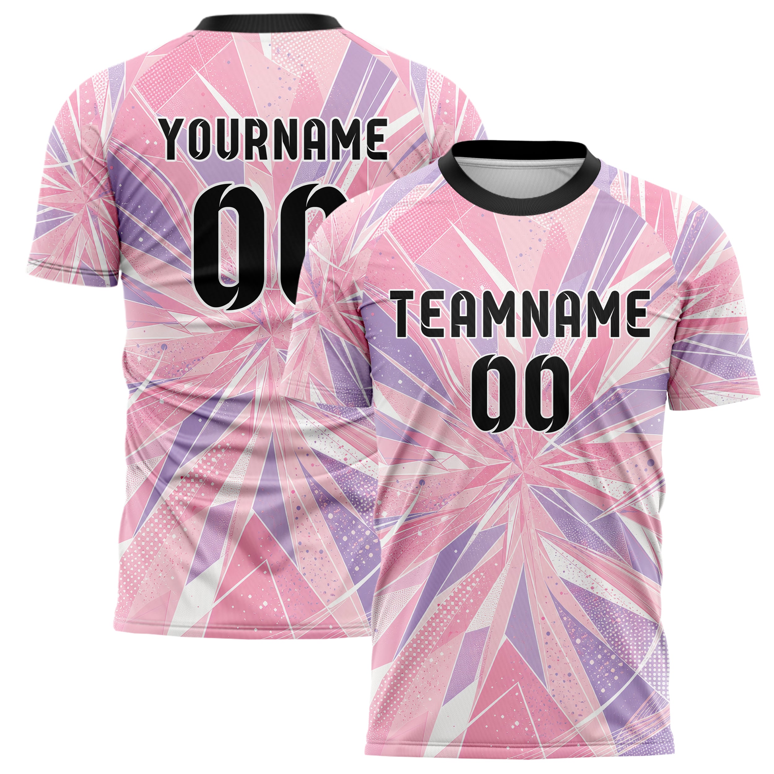 Hellrosa pastelliges abstrakte Linien Polygon Shards Design 12-0282 individuelles Fußballtrikot main