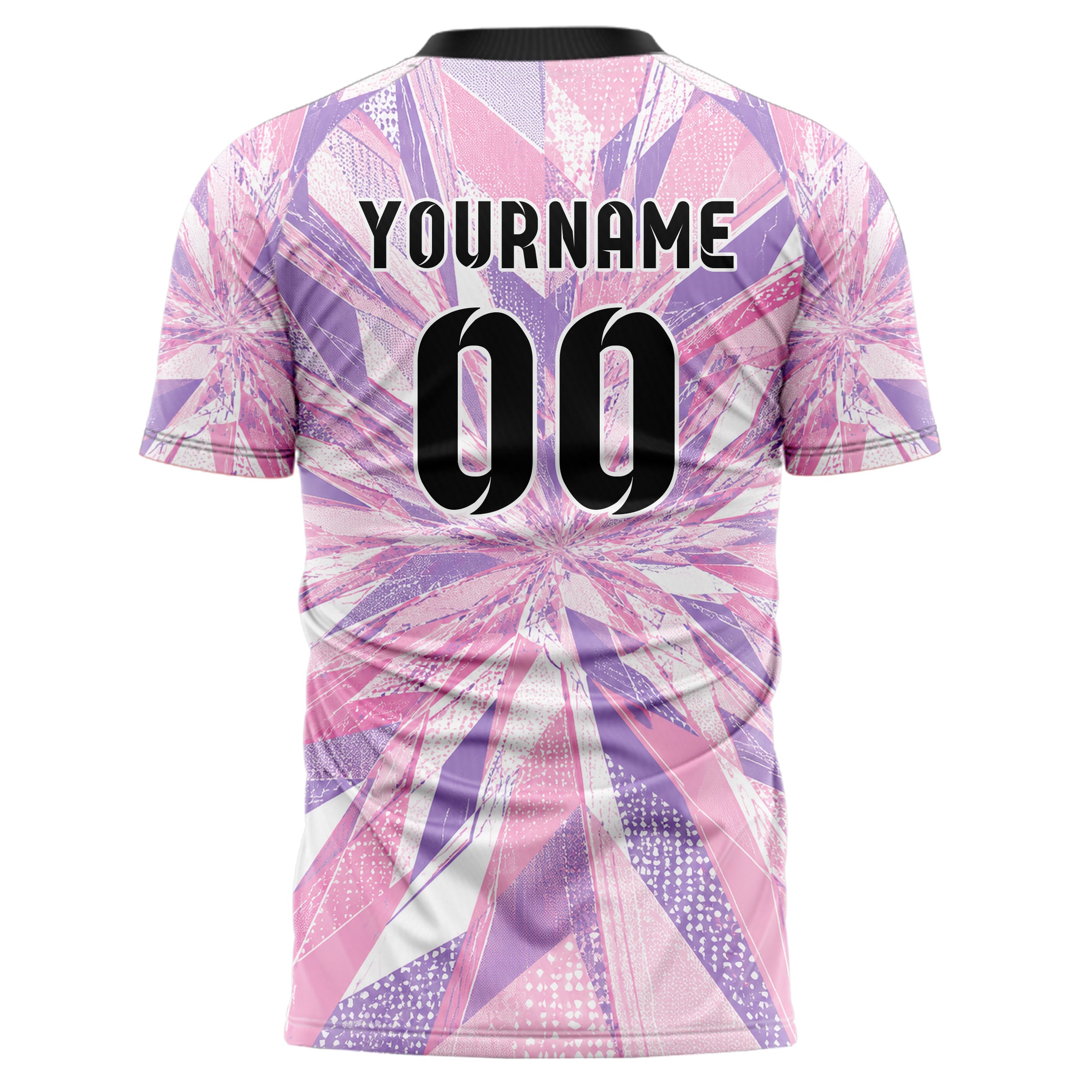 Hellrosa pastelliges abstrakte Linien Polygon Shards Design 12-0594 individuelles Fußballtrikot back