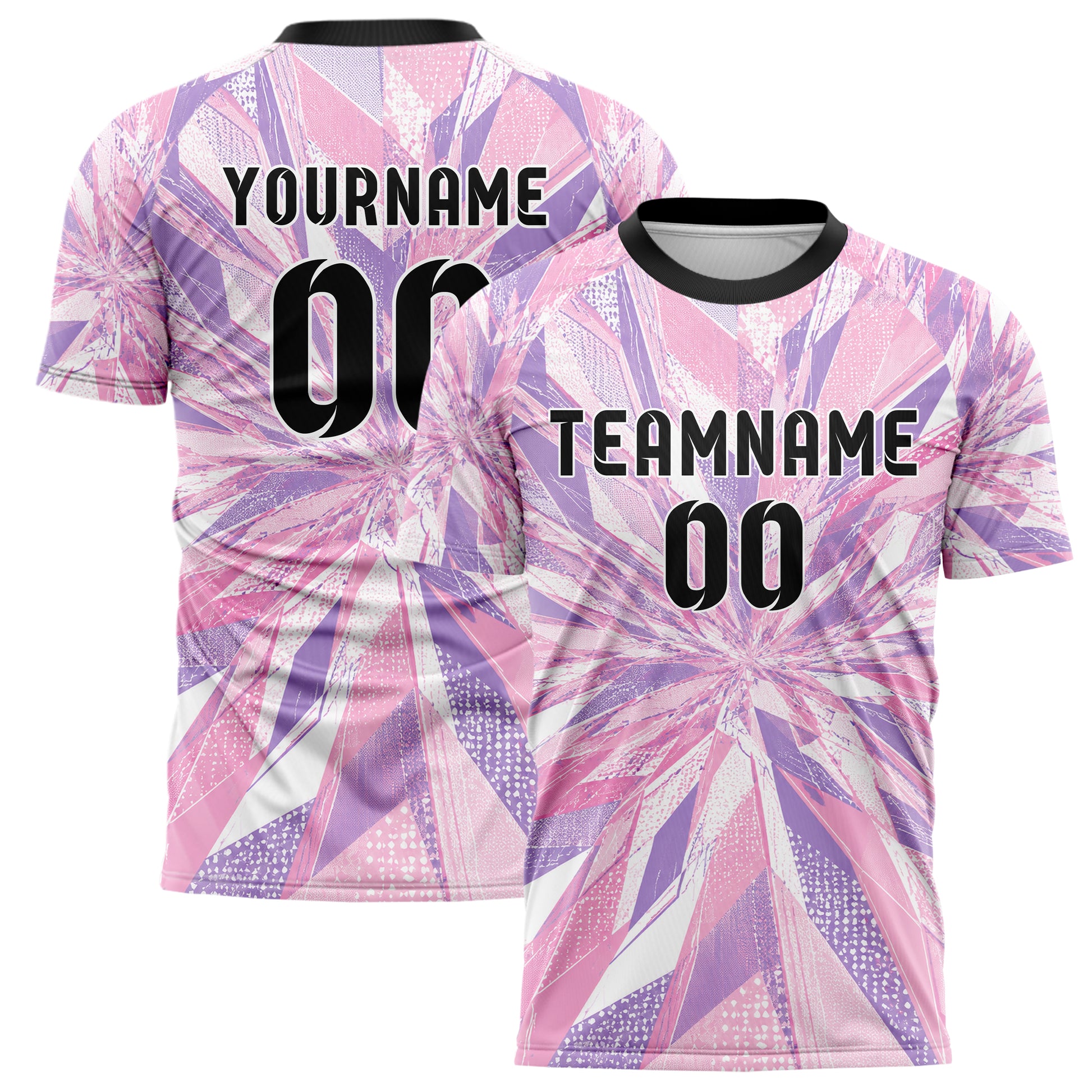 Hellrosa pastelliges abstrakte Linien Polygon Shards Design 12-0594 individuelles Fußballtrikot main