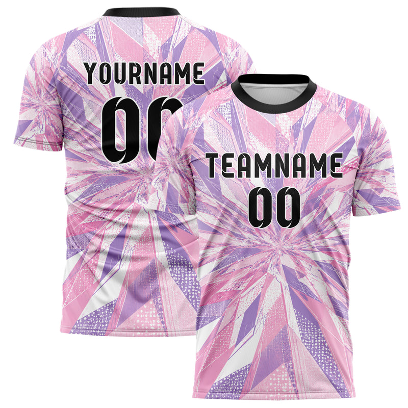 Hellrosa pastelliges abstrakte Linien Polygon Shards Design 12-0594 individuelles Fußballtrikot main