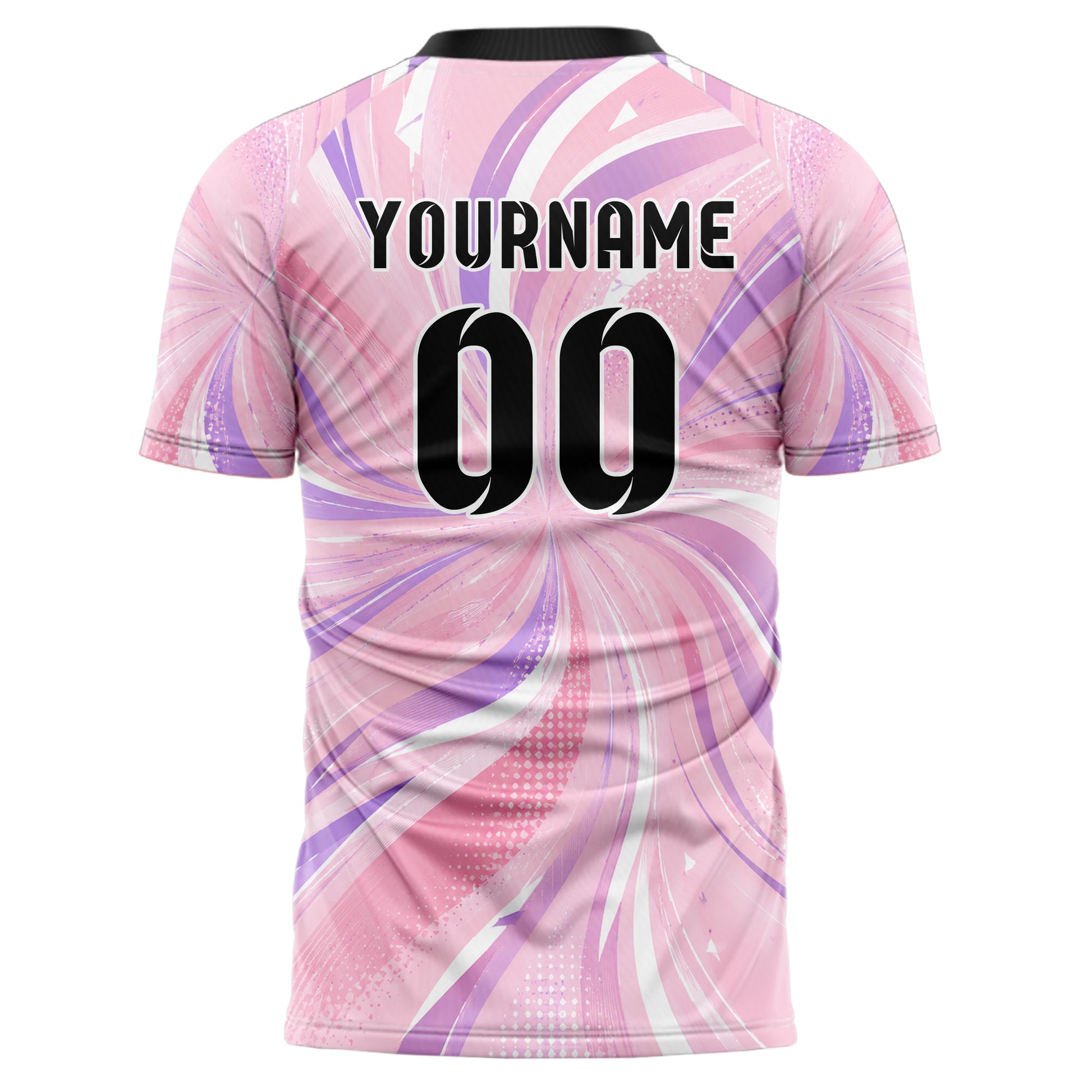 Hellrosa pastelliges abstrakte Linien wavy Parallel Curves Design 12-0438 individuelles Fußballtrikot back
