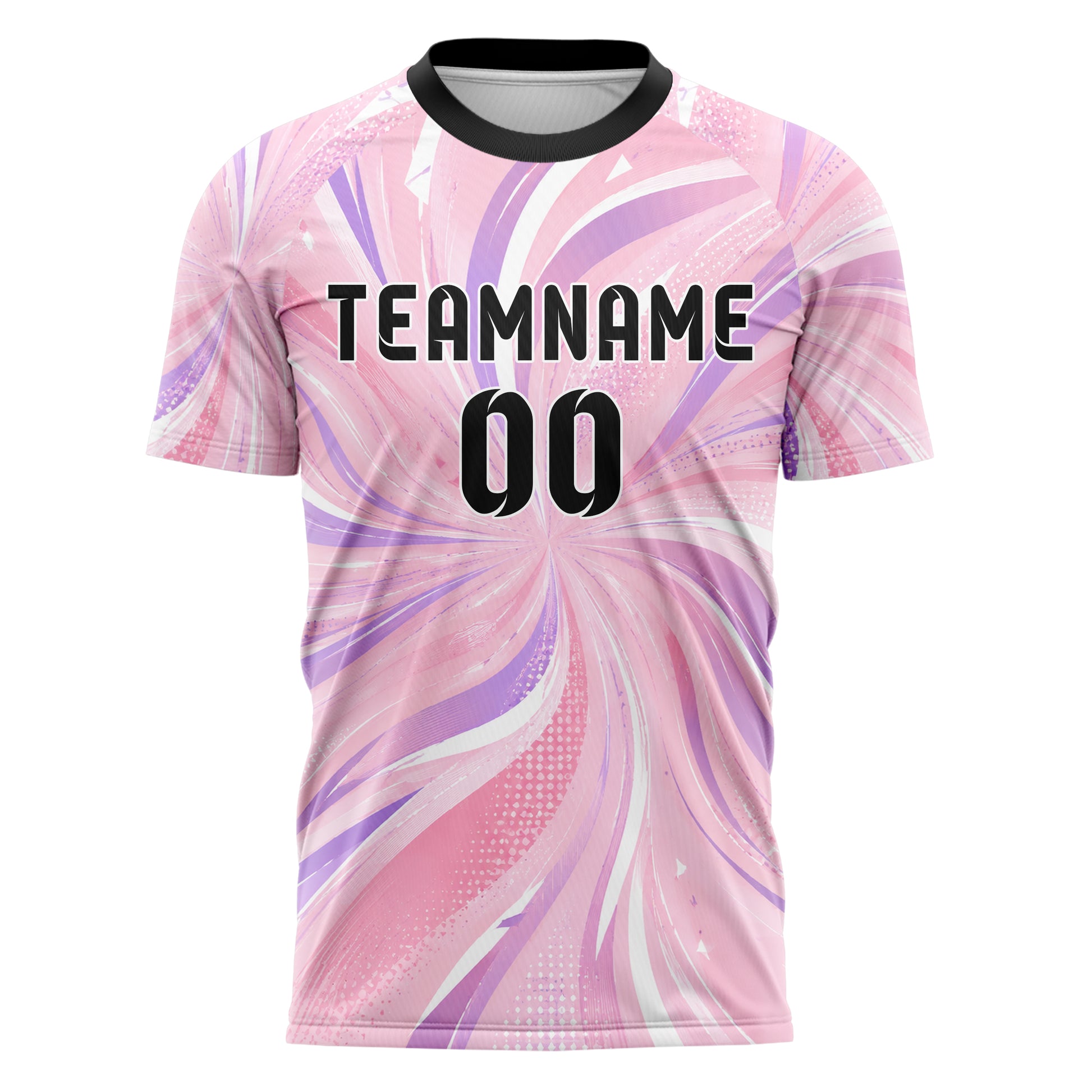 Hellrosa pastelliges abstrakte Linien wavy Parallel Curves Design 12-0438 individuelles Fußballtrikot front