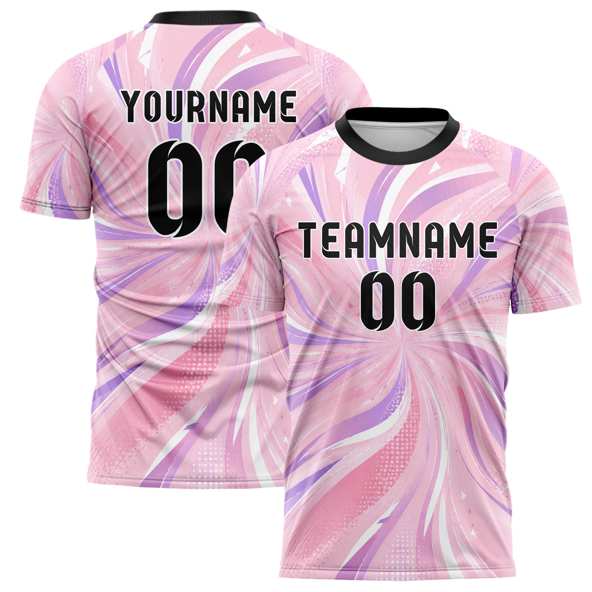 Hellrosa pastelliges abstrakte Linien wavy Parallel Curves Design 12-0438 individuelles Fußballtrikot main