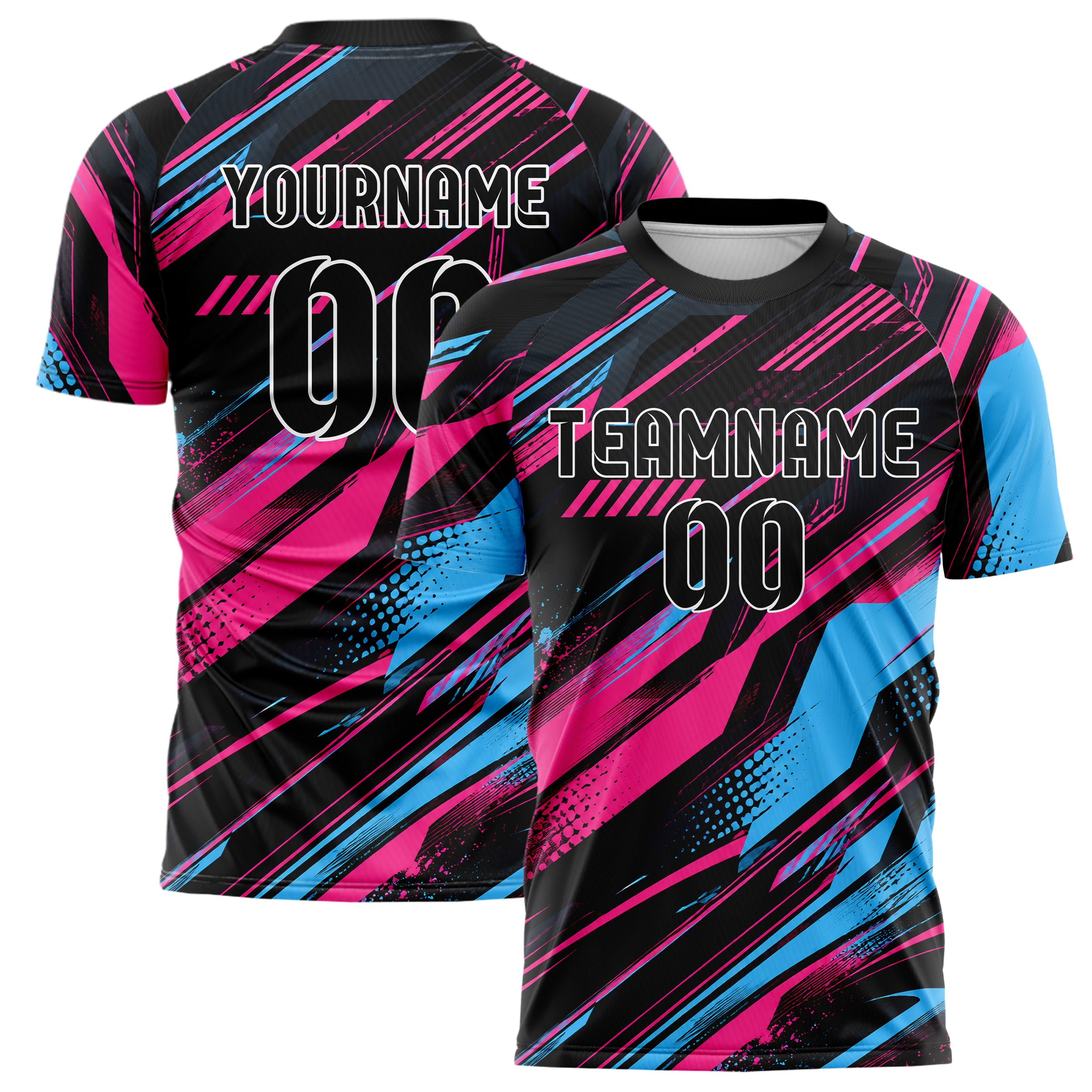 Schwarz lebendiges abstrakte Linien asymmetrische Vector Panels Design 12-0209 individuelles Fußballtrikot main