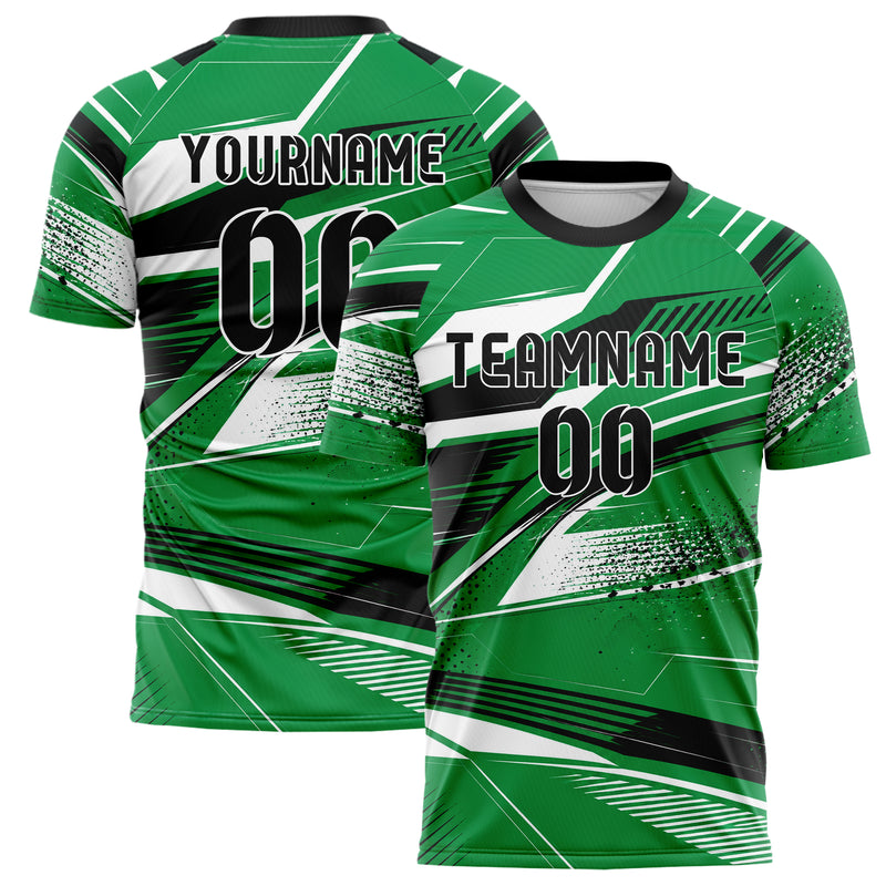 Kellygruen klassisches abstrakte Linien asymmetrische Vector Panels Design 12-0169 individuelles Fußballtrikot main