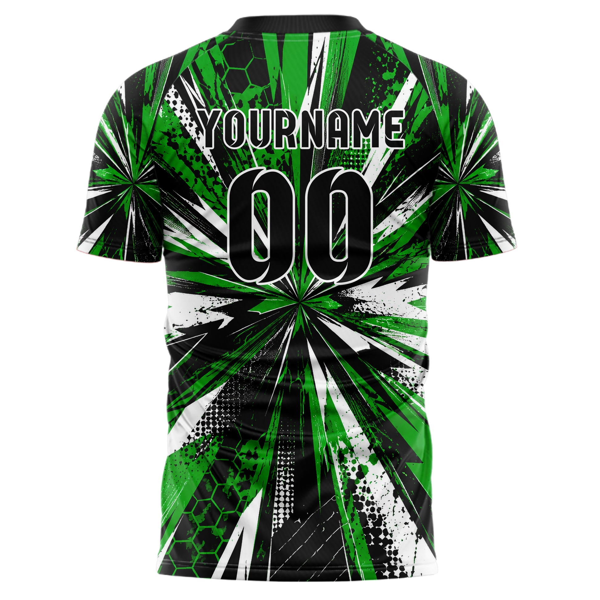 Kellygruen klassisches abstrakte Linien diagonale Streamlines Design 12-0331 individuelles Fußballtrikot back