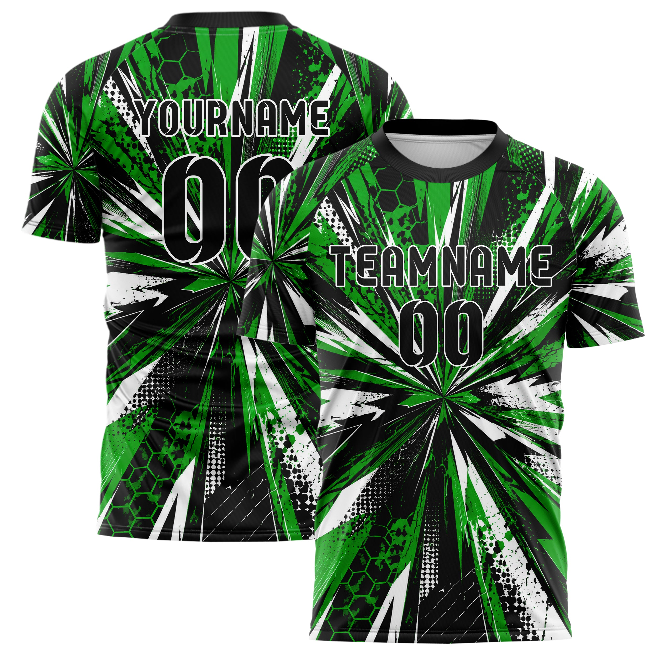 Kellygruen klassisches abstrakte Linien diagonale Streamlines Design 12-0331 individuelles Fußballtrikot main