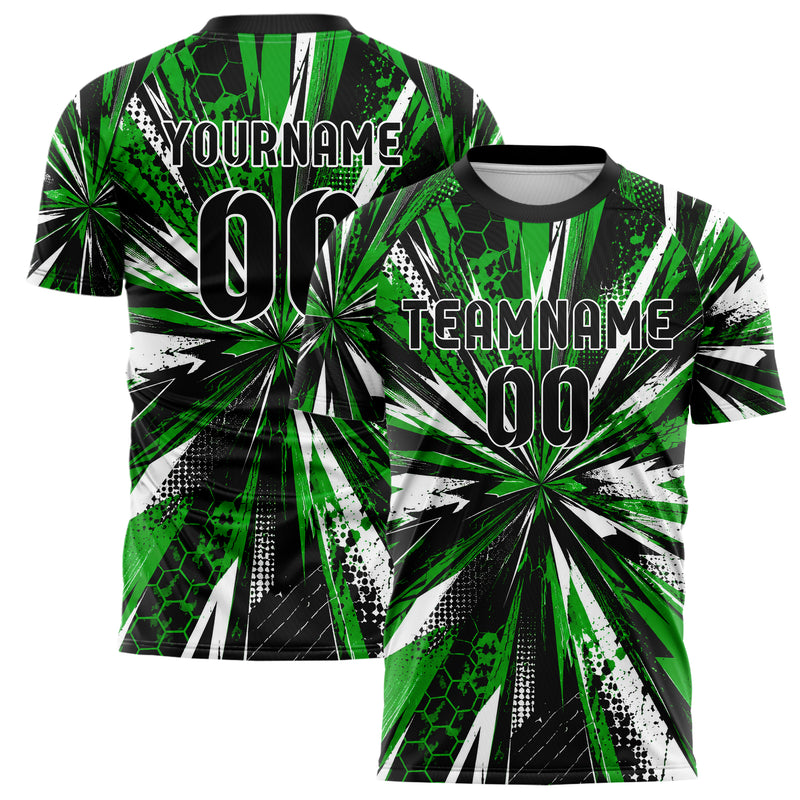 Kellygruen klassisches abstrakte Linien diagonale Streamlines Design 12-0331 individuelles Fußballtrikot main