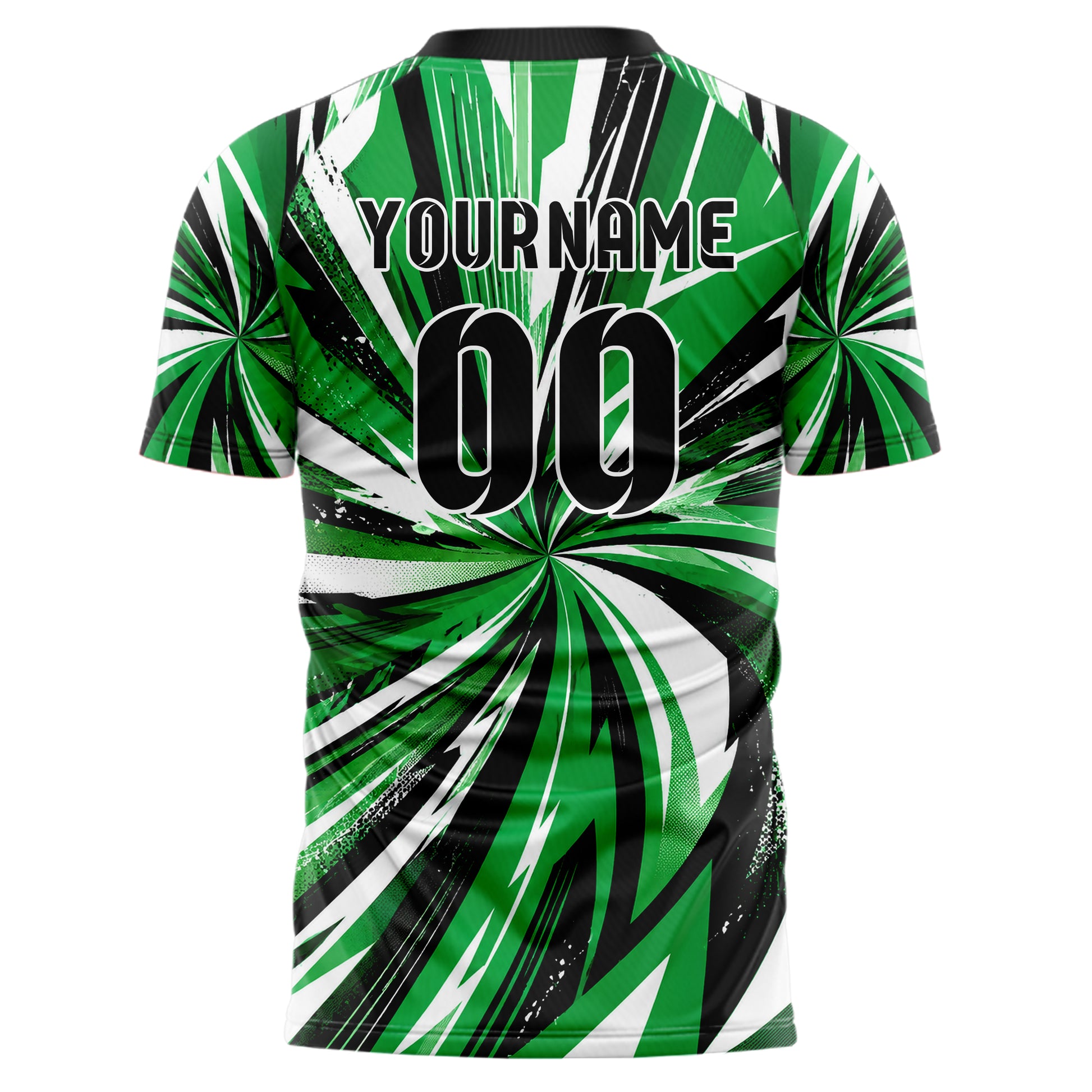 Kellygruen klassisches abstrakte Linien diagonale Streamlines Design 12-0355 individuelles Fußballtrikot back