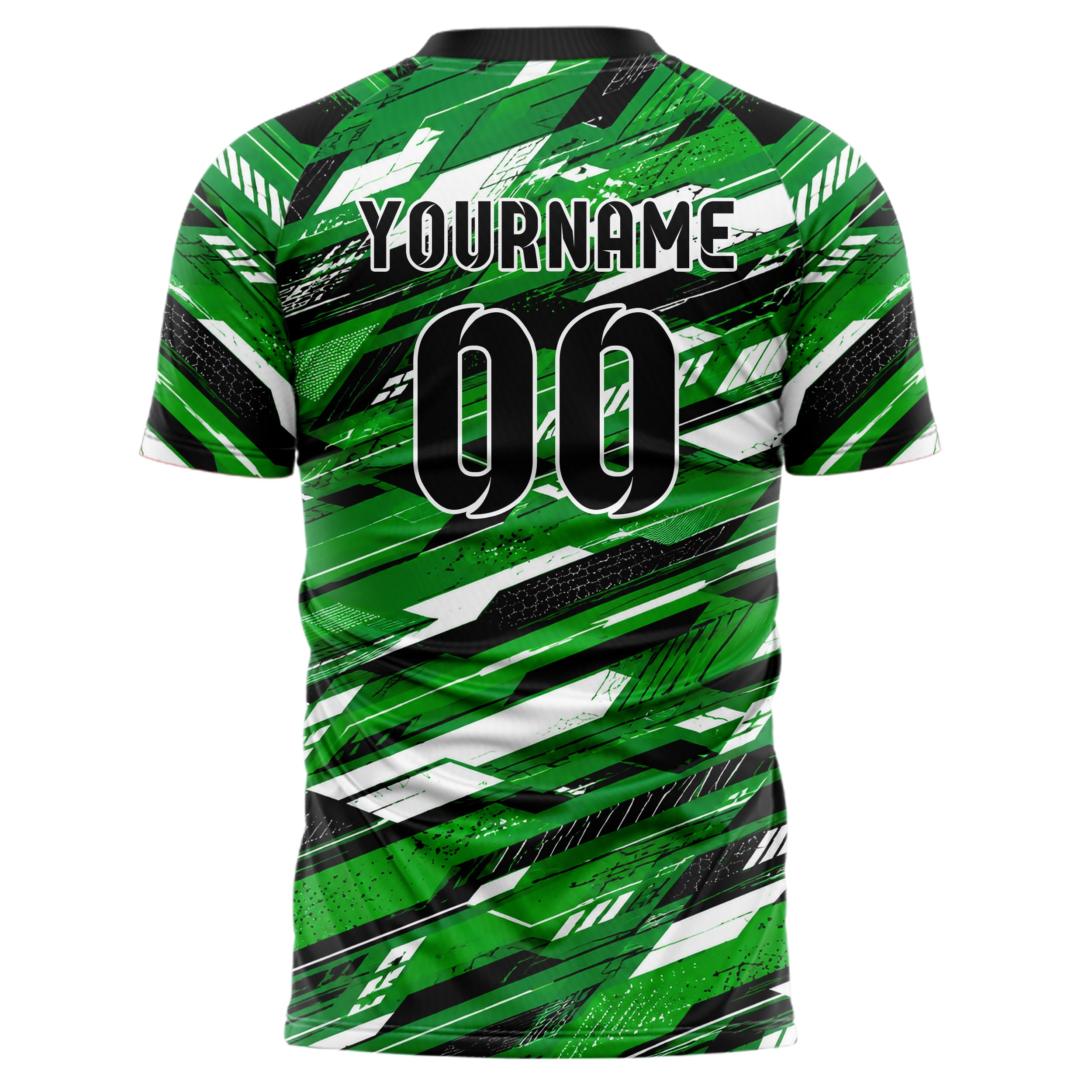 Kellygruen klassisches abstrakte Linien diagonale Streamlines Design 12-0379 individuelles Fußballtrikot back