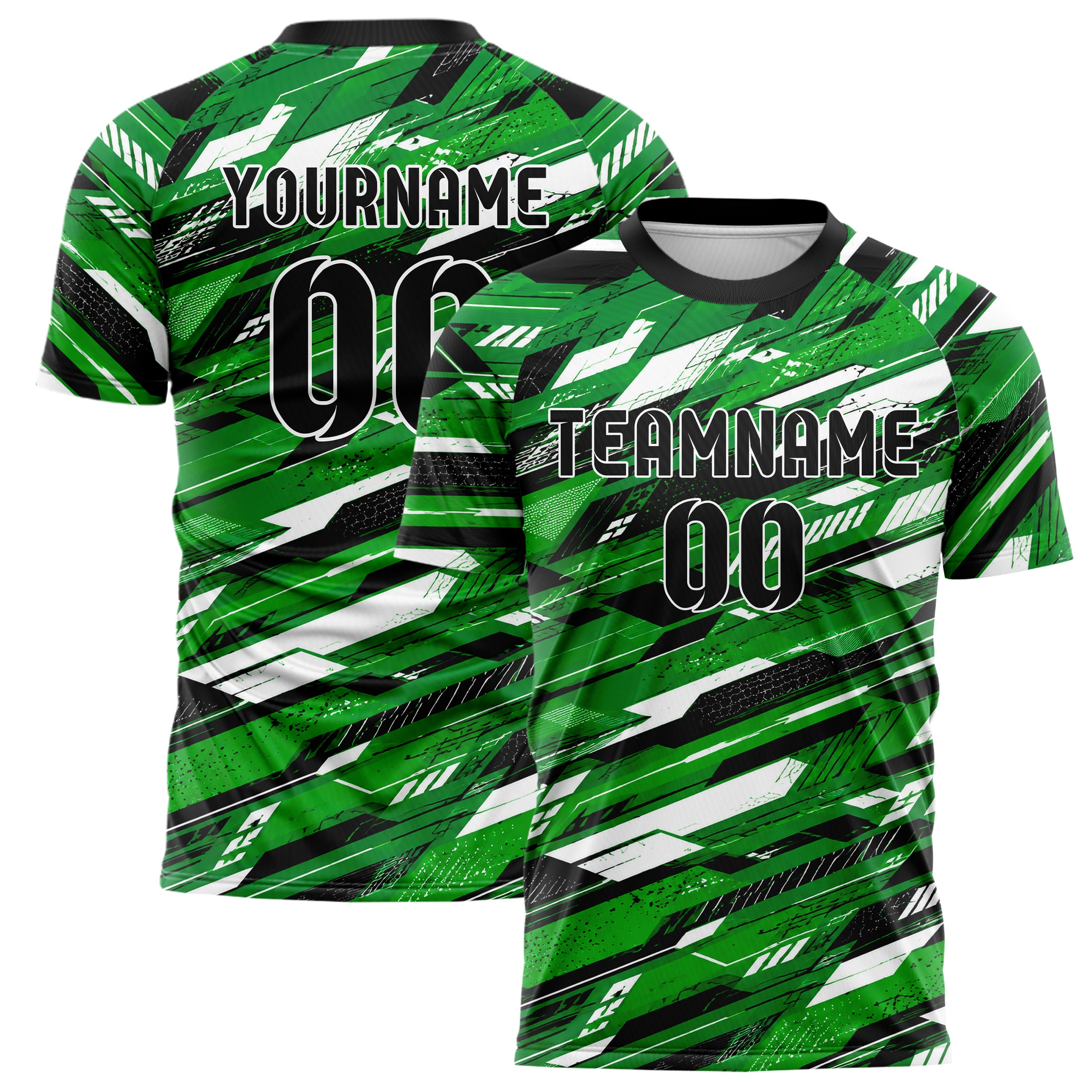 Kellygruen klassisches abstrakte Linien diagonale Streamlines Design 12-0379 individuelles Fußballtrikot main