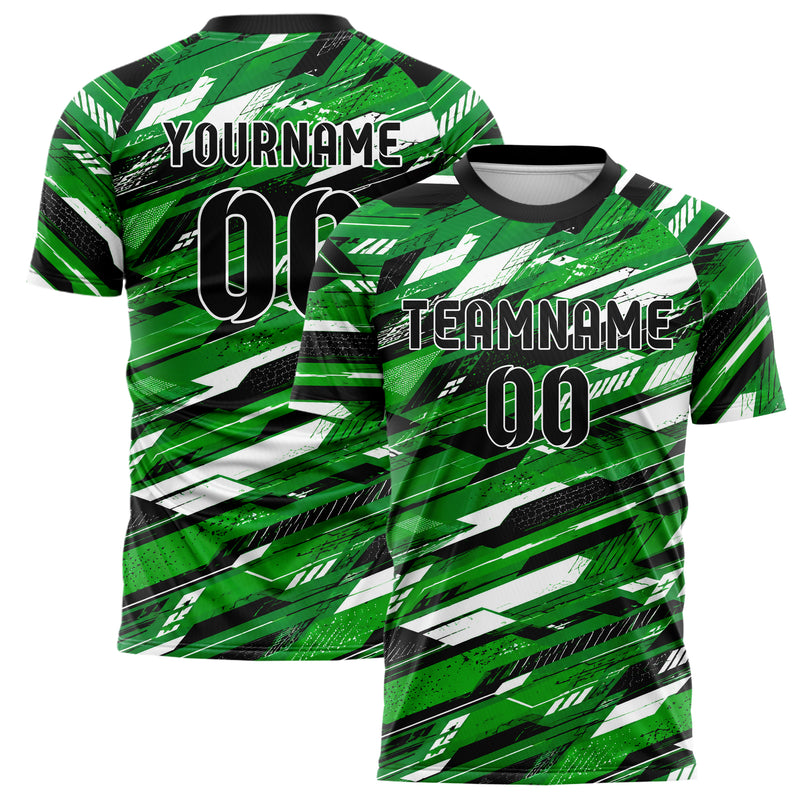 Kellygruen klassisches abstrakte Linien diagonale Streamlines Design 12-0379 individuelles Fußballtrikot main