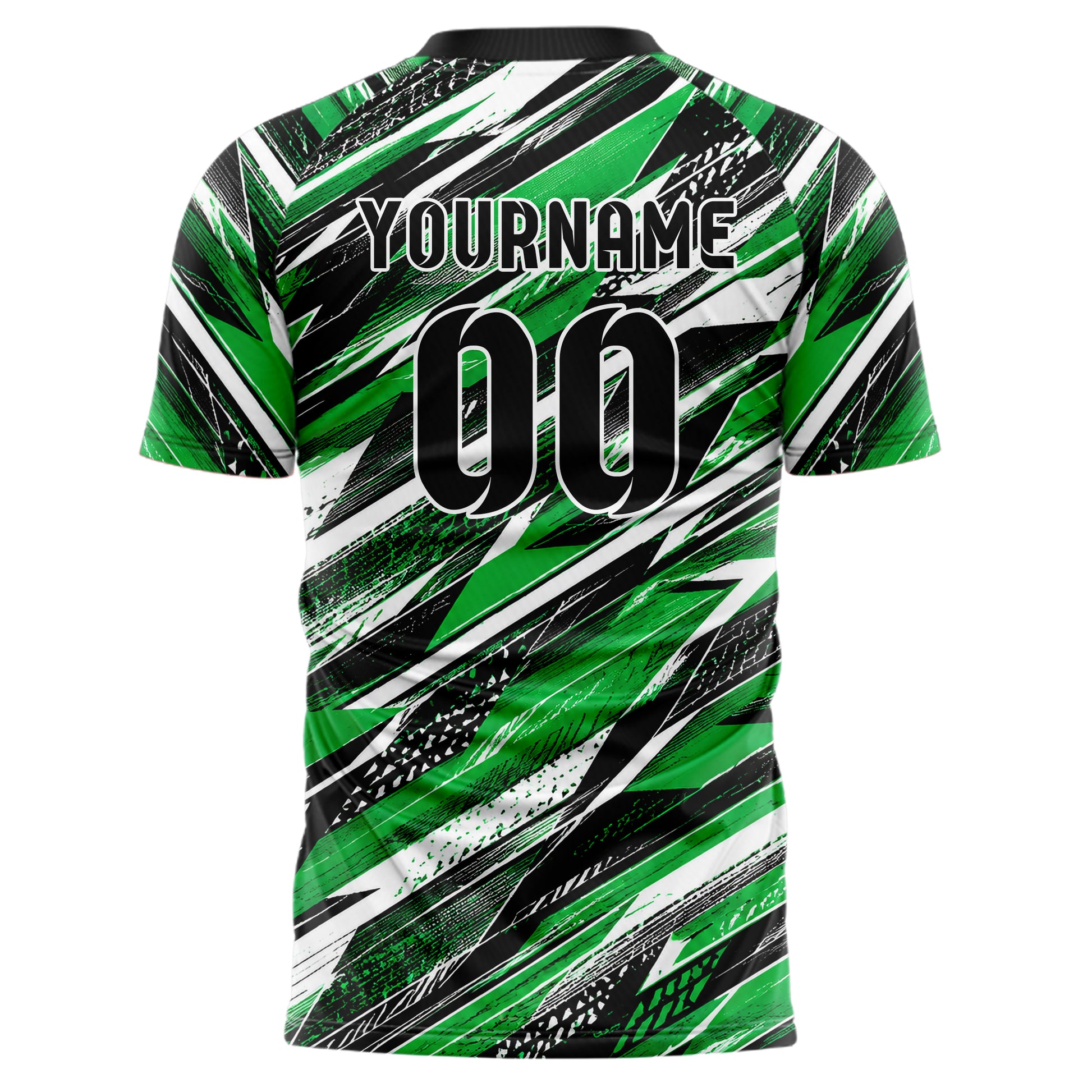 Kellygruen klassisches abstrakte Linien diagonale Streamlines Design 12-0451 individuelles Fußballtrikot back