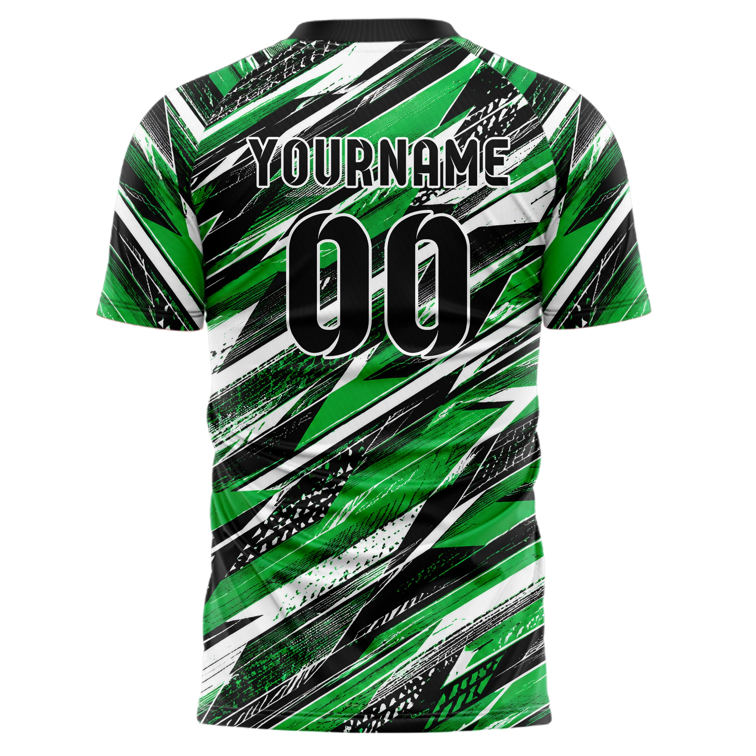 Kellygruen klassisches abstrakte Linien diagonale Streamlines Design 12-0451 individuelles Fußballtrikot back