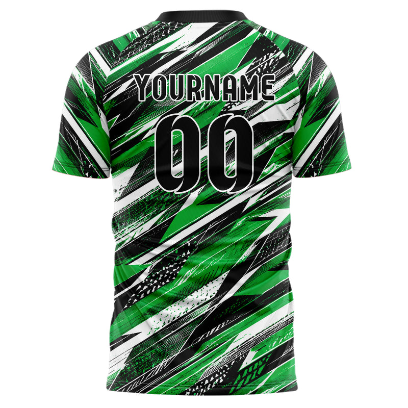 Kellygruen klassisches abstrakte Linien diagonale Streamlines Design 12-0451 individuelles Fußballtrikot back
