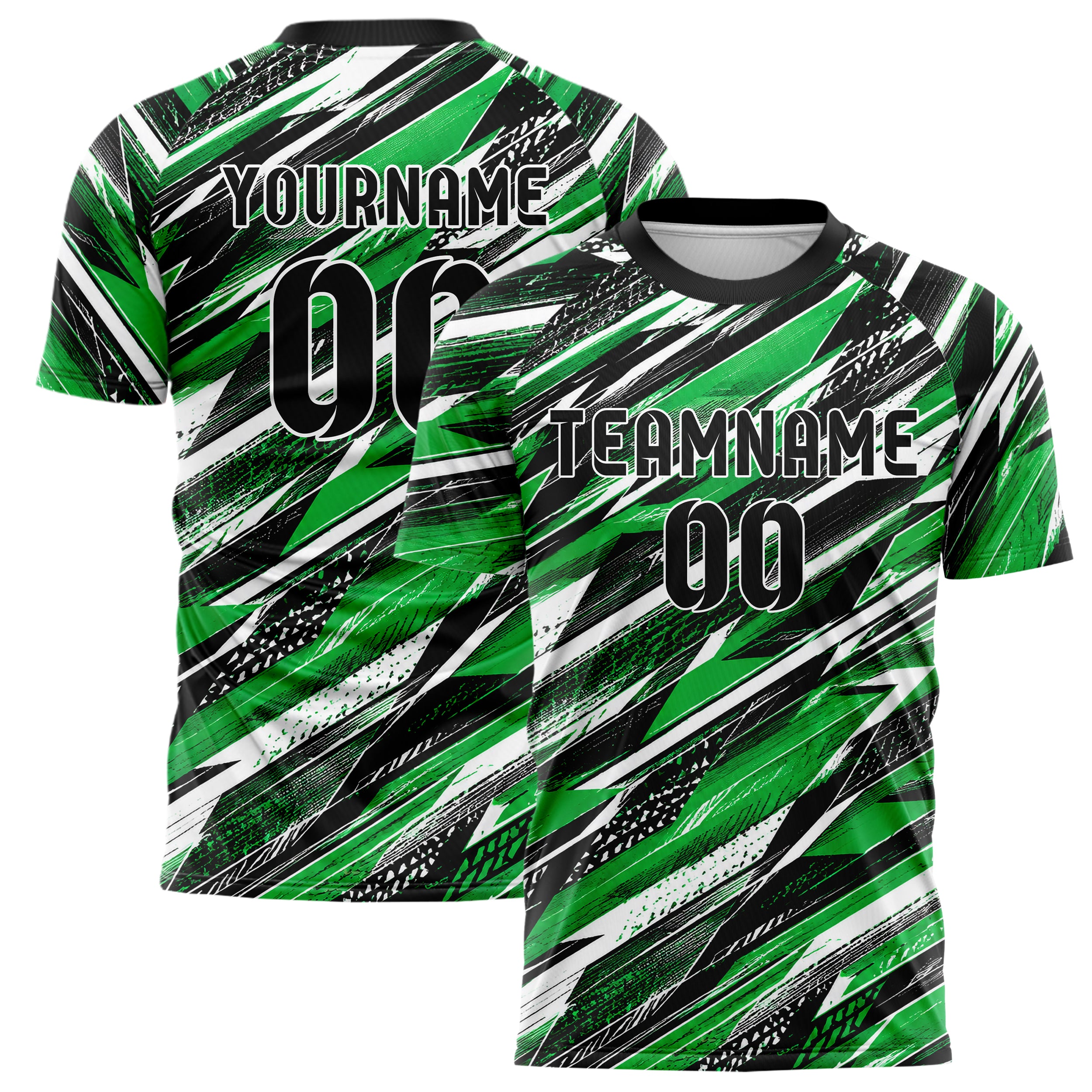 Kellygruen klassisches abstrakte Linien diagonale Streamlines Design 12-0451 individuelles Fußballtrikot main