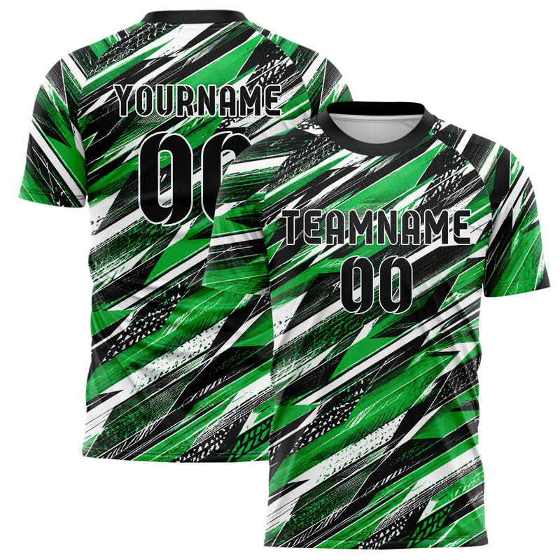 Kellygruen klassisches abstrakte Linien diagonale Streamlines Design 12-0451 individuelles Fußballtrikot main