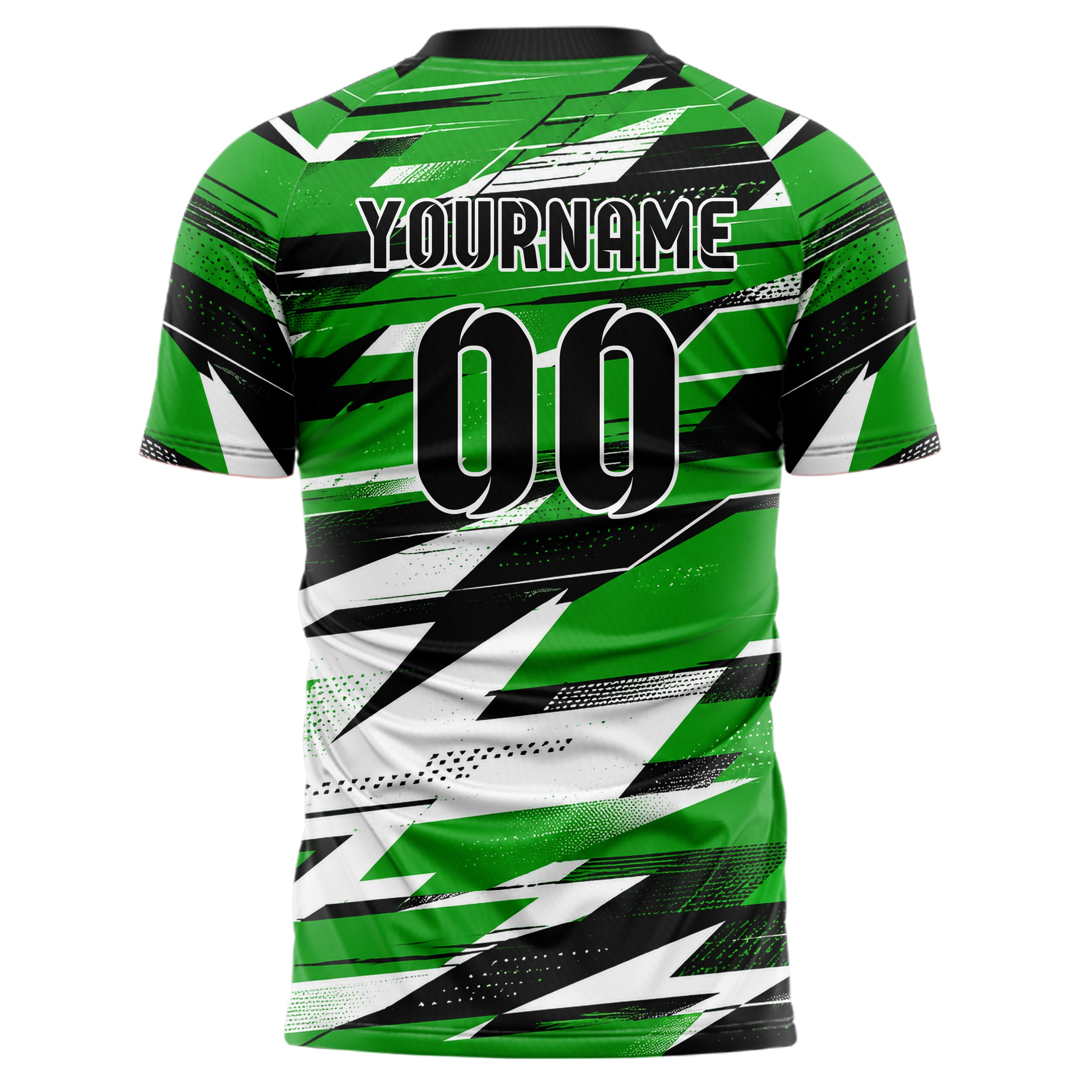 Kellygruen klassisches abstrakte Linien Polygon Shards Design 12-0082 individuelles Fußballtrikot back