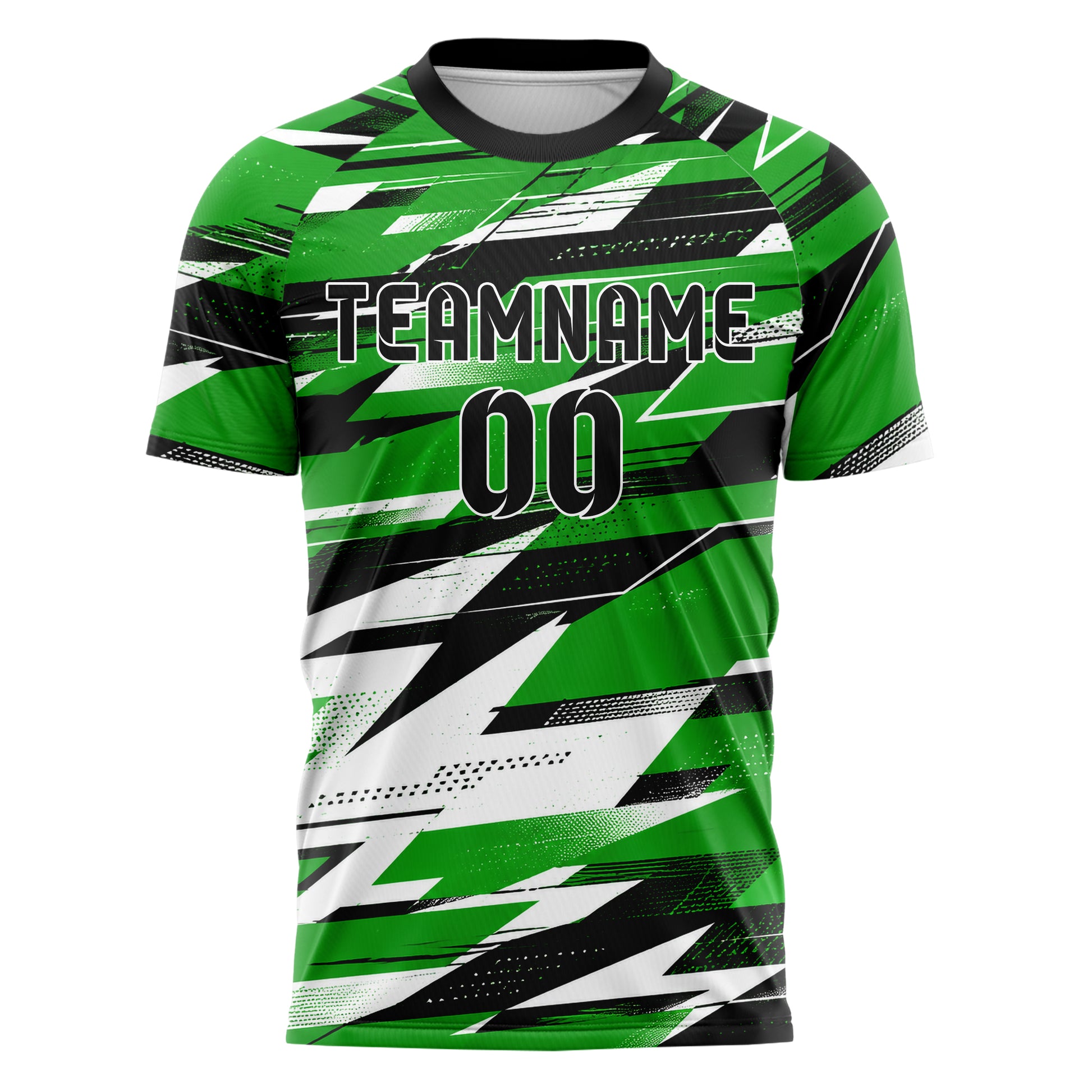 Kellygruen klassisches abstrakte Linien Polygon Shards Design 12-0082 individuelles Fußballtrikot front