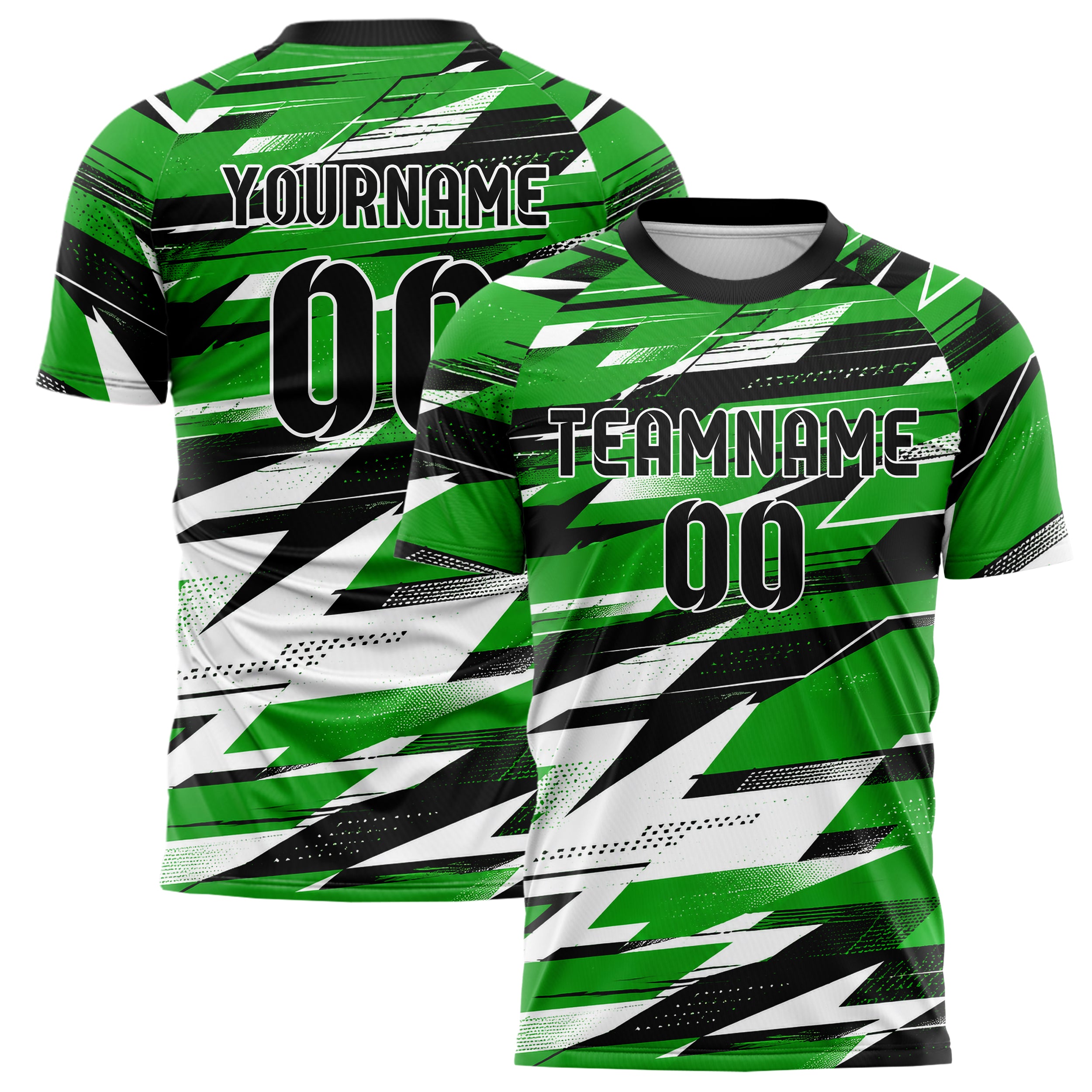 Kellygruen klassisches abstrakte Linien Polygon Shards Design 12-0082 individuelles Fußballtrikot main