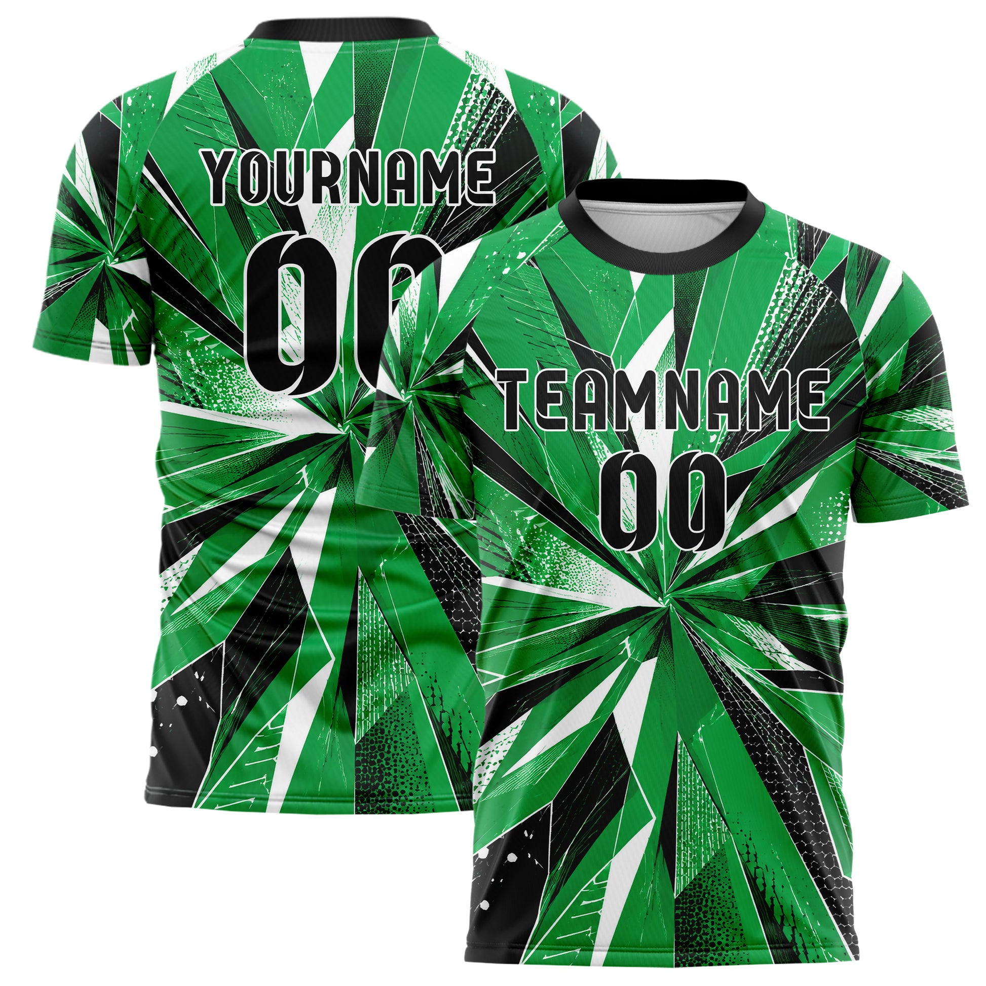 Kellygruen klassisches abstrakte Linien Polygon Shards Design 12-0106 individuelles Fußballtrikot main