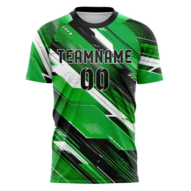 Kellygruen klassisches abstrakte Linien Speckles Line Accents Design 12-0352 individuelles Fußballtrikot front