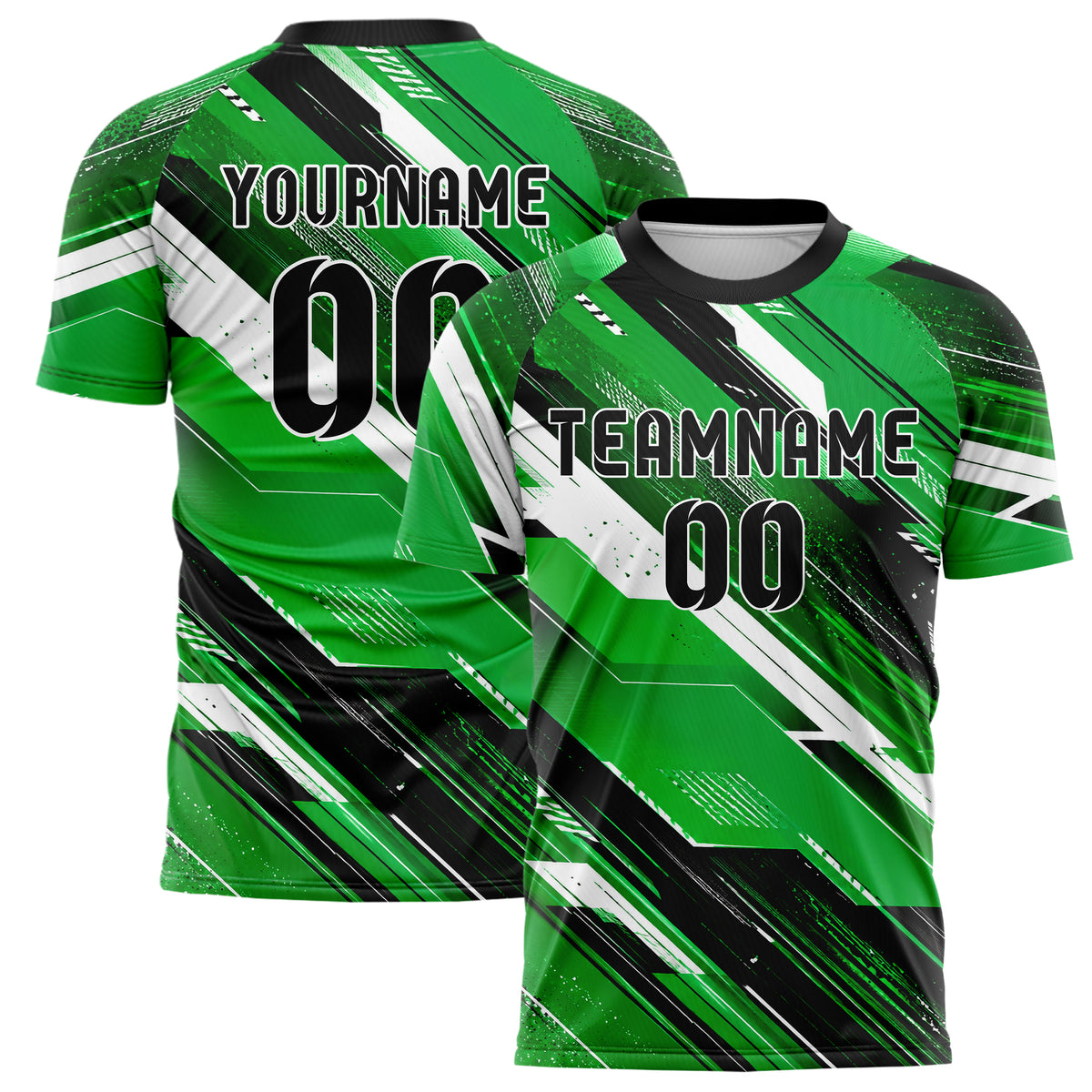 Kellygruen klassisches abstrakte Linien Speckles Line Accents Design 12-0352 individuelles Fußballtrikot main