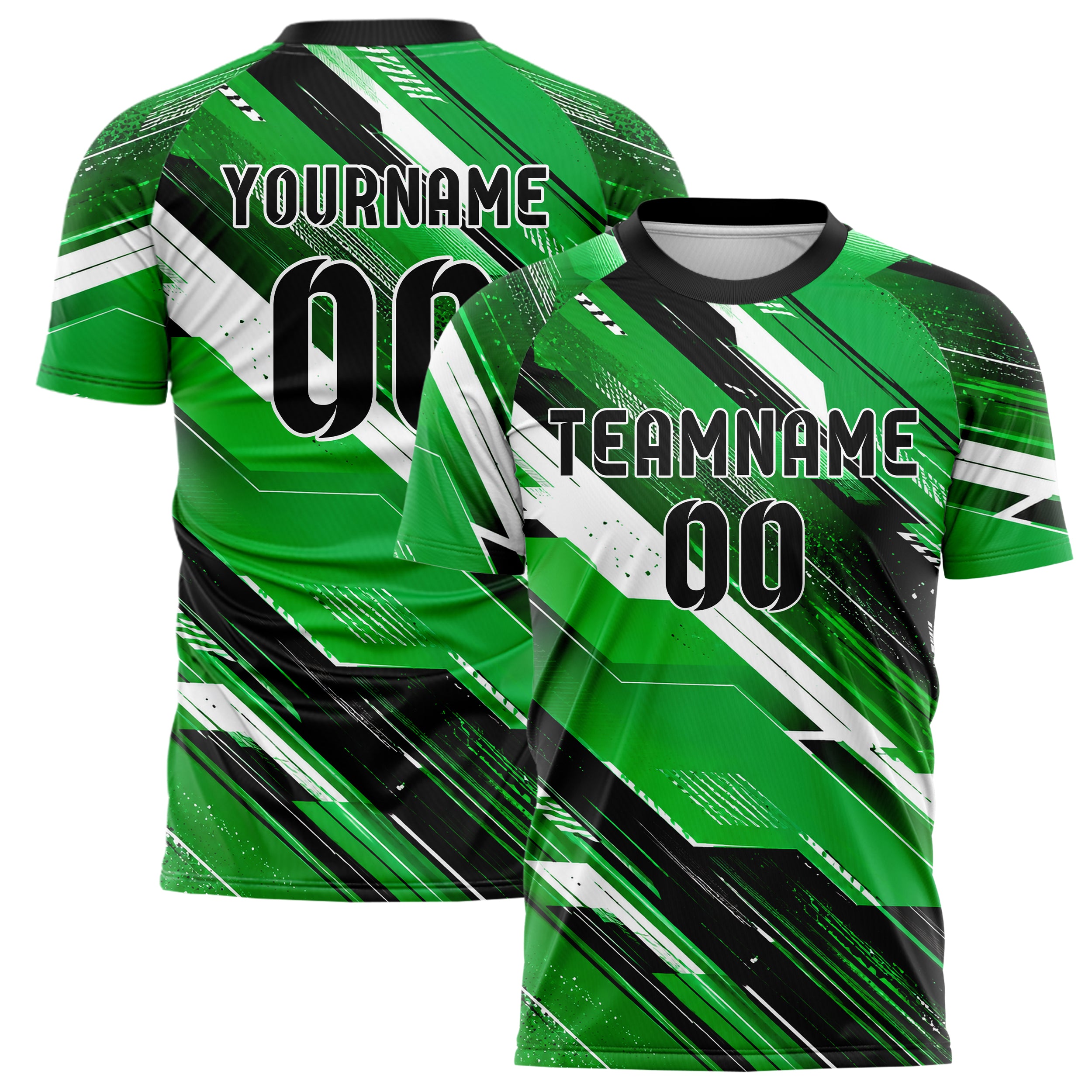Kellygruen klassisches abstrakte Linien Speckles Line Accents Design 12-0352 individuelles Fußballtrikot main