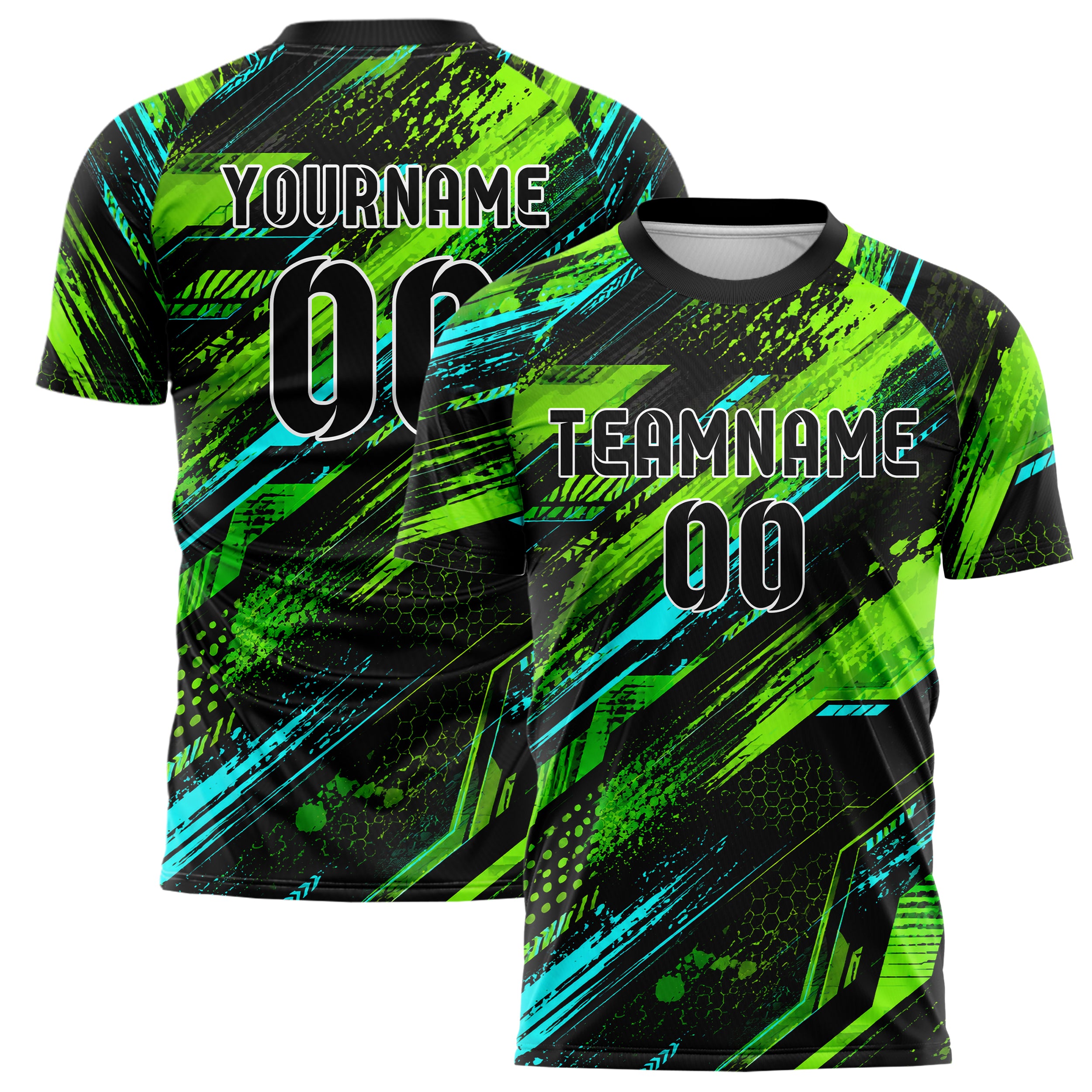Neongruen lebendiges abstrakte Linien Speckles Line Accents Design 12-0408 individuelles Fußballtrikot main