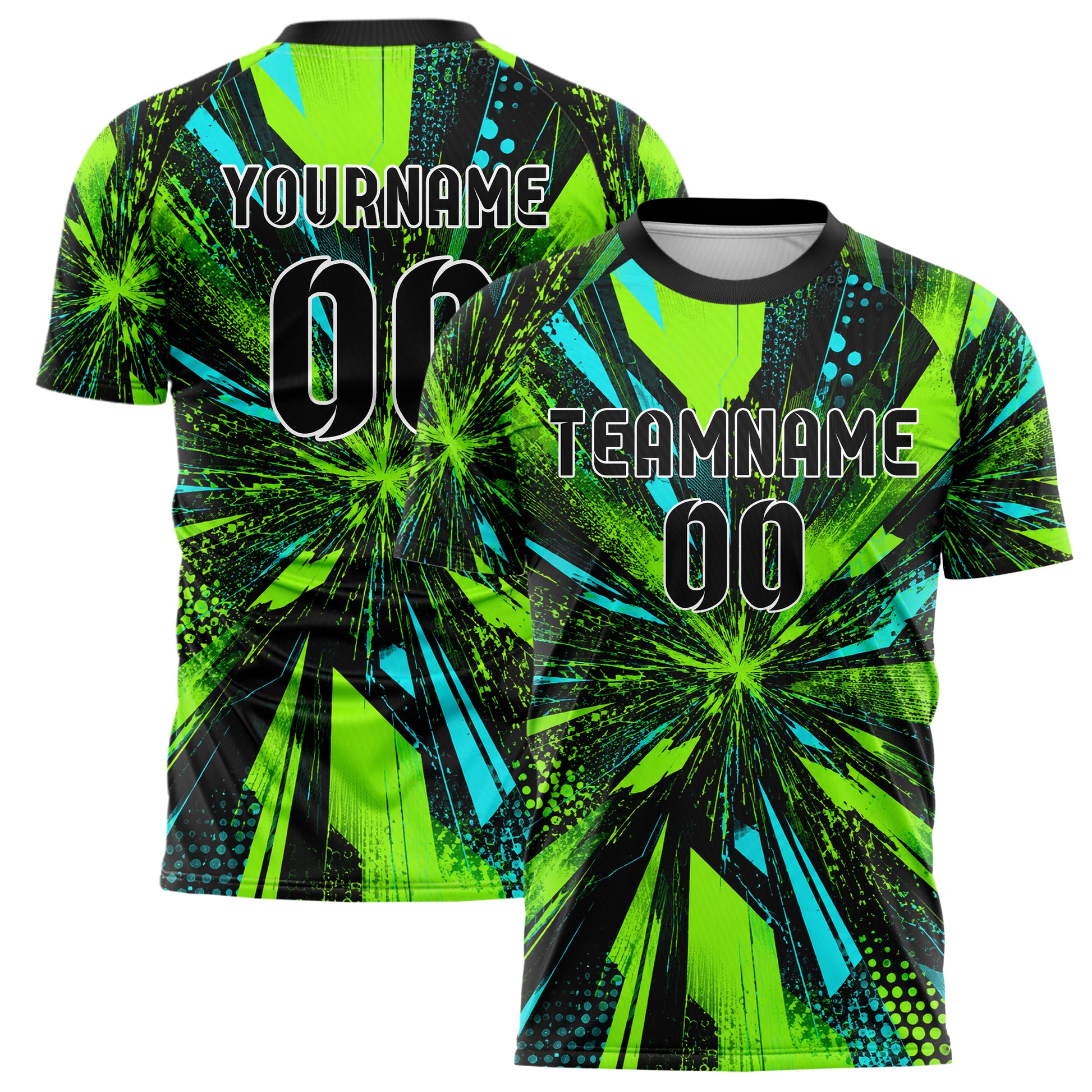 Neongruen lebendiges abstrakte Linien Speckles Line Accents Design 12-0552 individuelles Fußballtrikot main