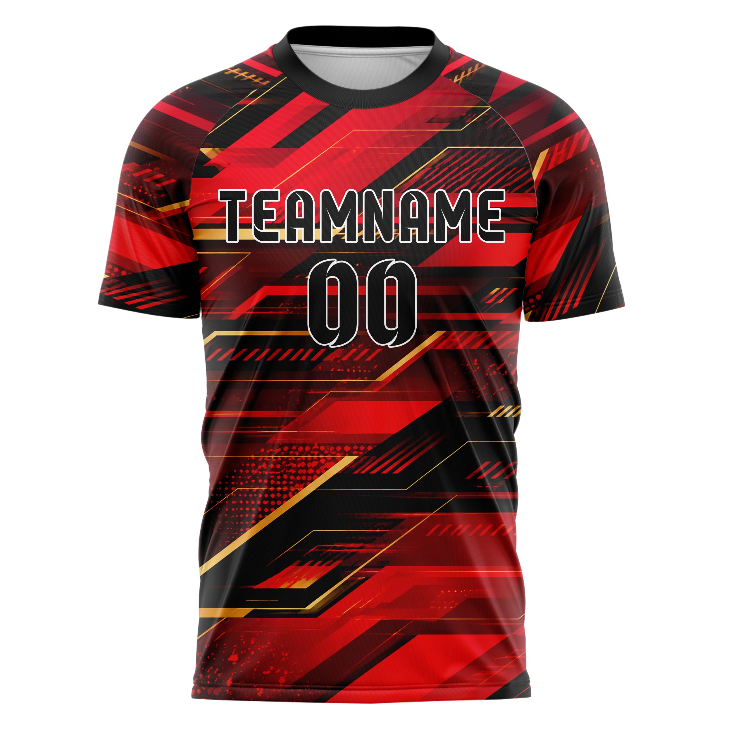 Karmesinrot dunkles abstrakte Linien asymmetrische Vector Panels Design 12-0153 individuelles Fußballtrikot front