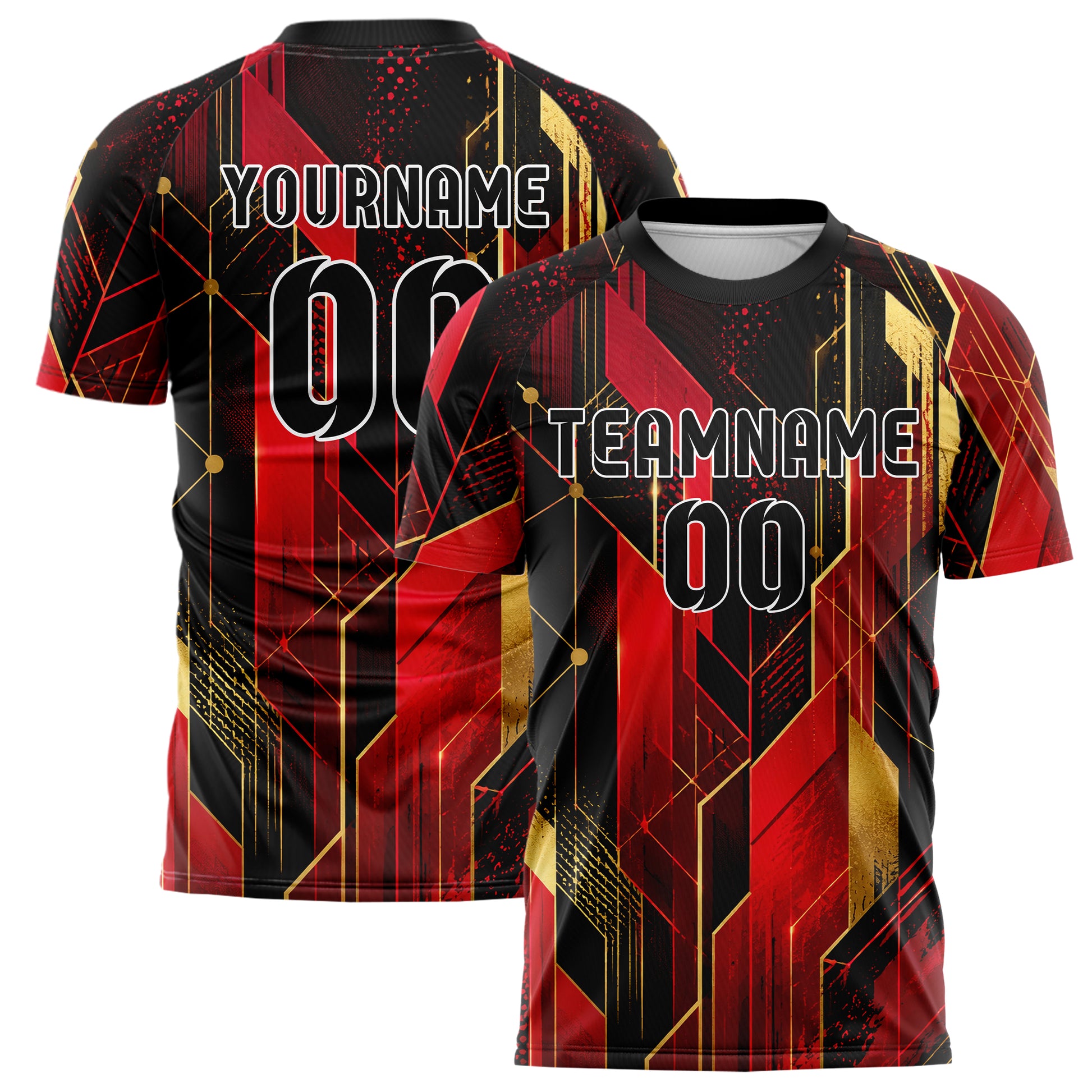 Karmesinrot dunkles abstrakte Linien Network Web Design 12-0423 individuelles Fußballtrikot main