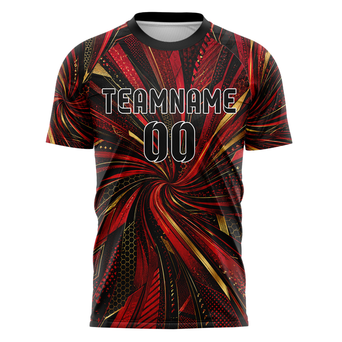 Karmesinrot dunkles abstrakte Linien Speckles Line Accents Design 12-0240 individuelles Fußballtrikot front