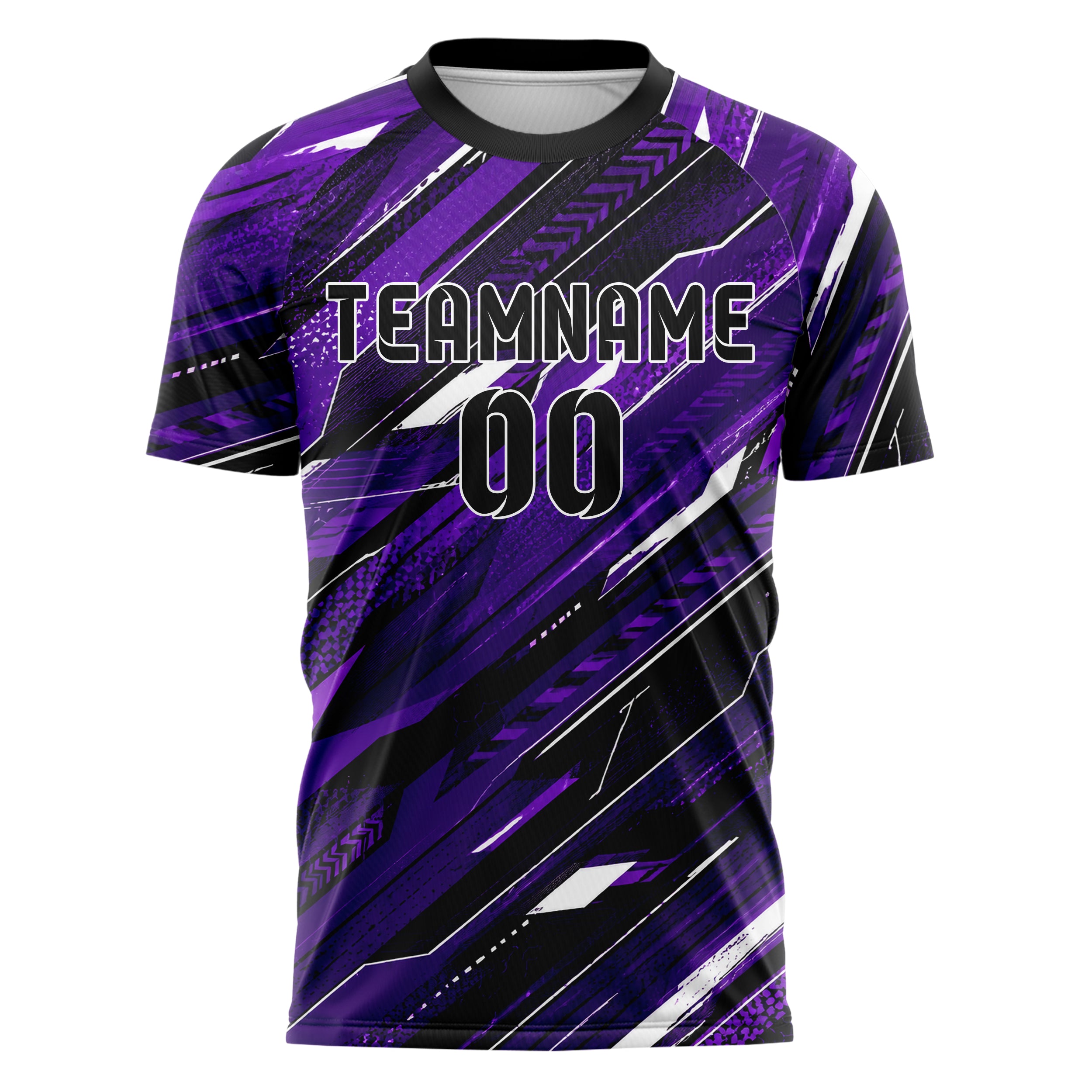 Dunkellila dunkles abstrakte Linien asymmetrische Vector Panels Design 12-0297 individuelles Fußballtrikot front