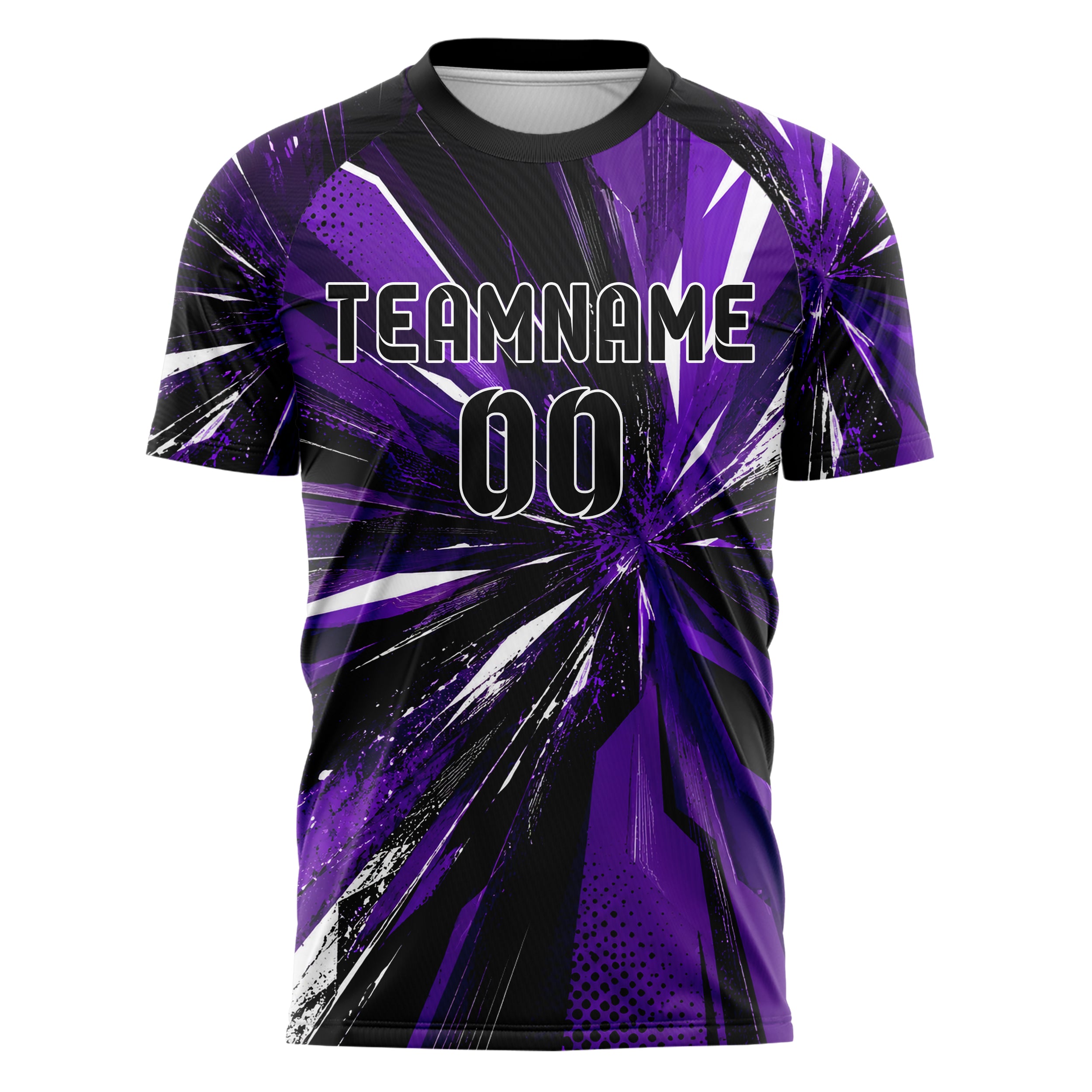Dunkellila dunkles abstrakte Linien diagonale Streamlines Design 12-0459 individuelles Fußballtrikot front