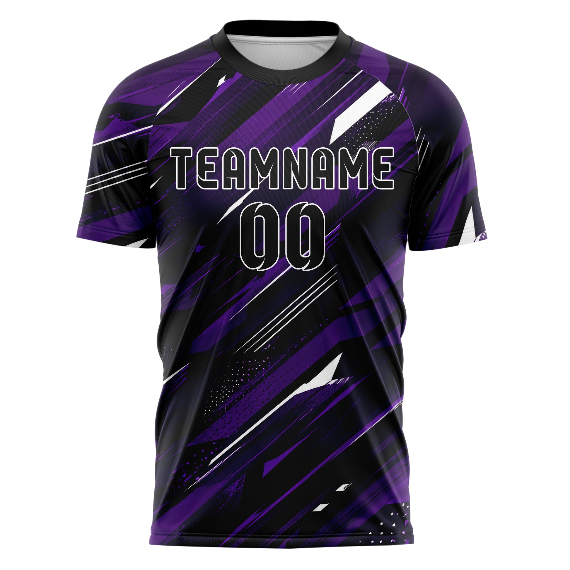 Dunkellila dunkles abstrakte Linien diagonale Streamlines Design 12-0507 individuelles Fußballtrikot front